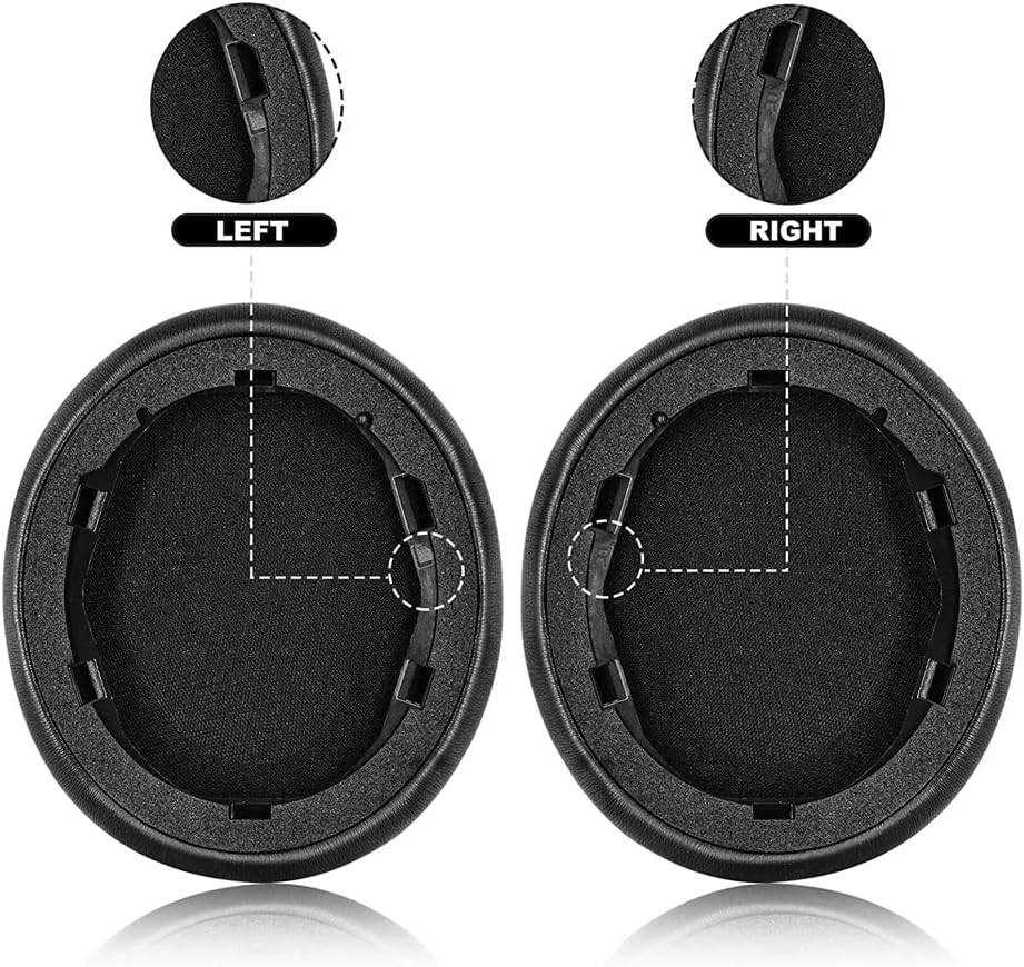 Almohadillas de repuesto Q30Q35 para Anker Soundcore Life Q30BT Q35BT Soundcore Auriculares Auriculares Funda de cuero Orejera, Negro