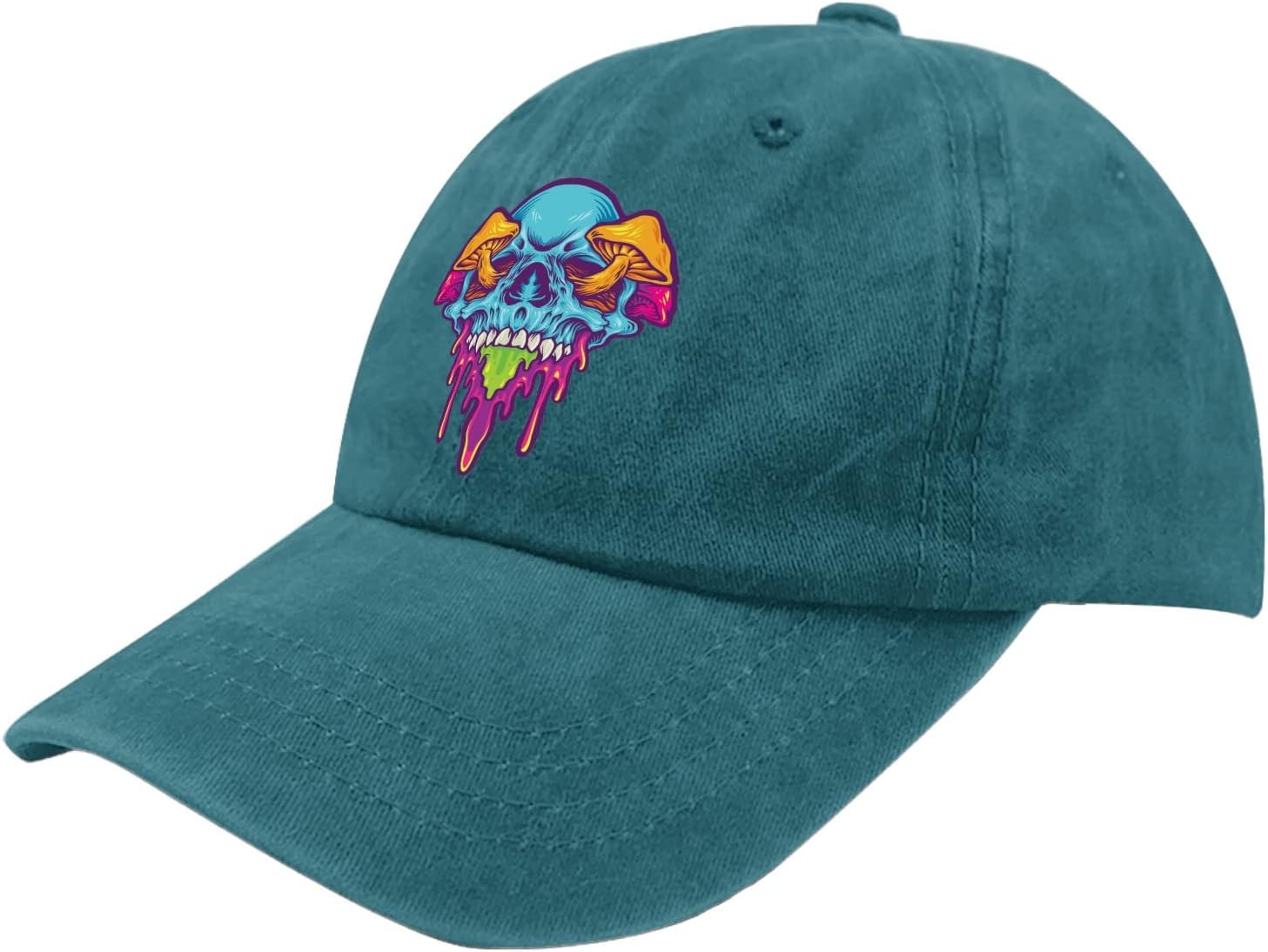 Gorras de béisbol de hongo mágico con calavera psicodélica, divertida gorra de béisbol para hombres