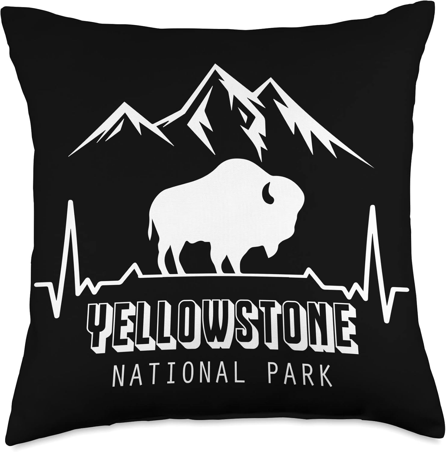 Yellowstone Volcano National Park Wyoming Souvenir National Park Heartbeat Yellowstone Hike Wyoming Mountain – Almohada de 18 x 18 pulgadas,