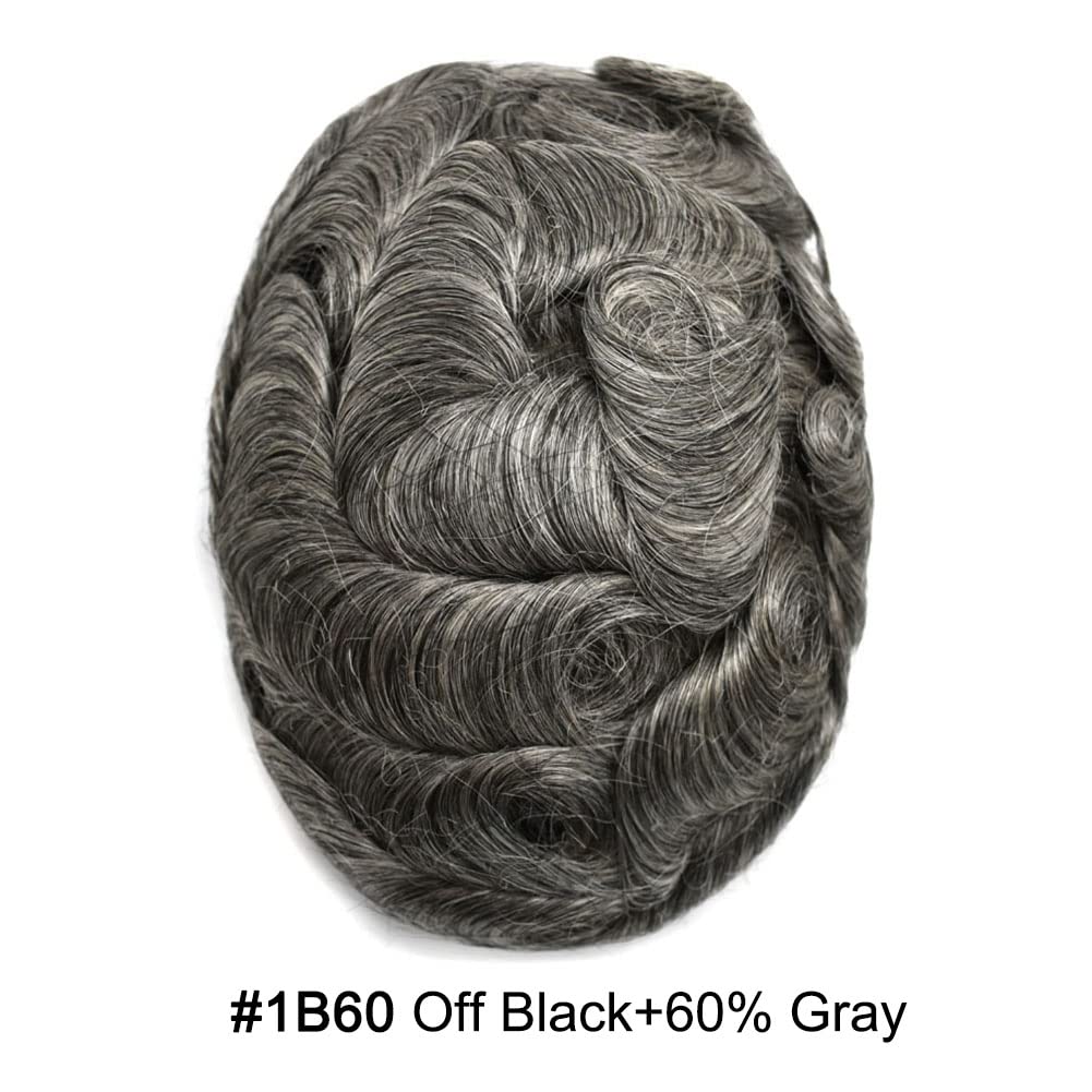 Durable Hombres Sistema de Cabello Francés Encaje Frente Mens Toupee Cabello Humano Pieza Natural Línea Línea Fina Mono Sistema de Reemplazo de