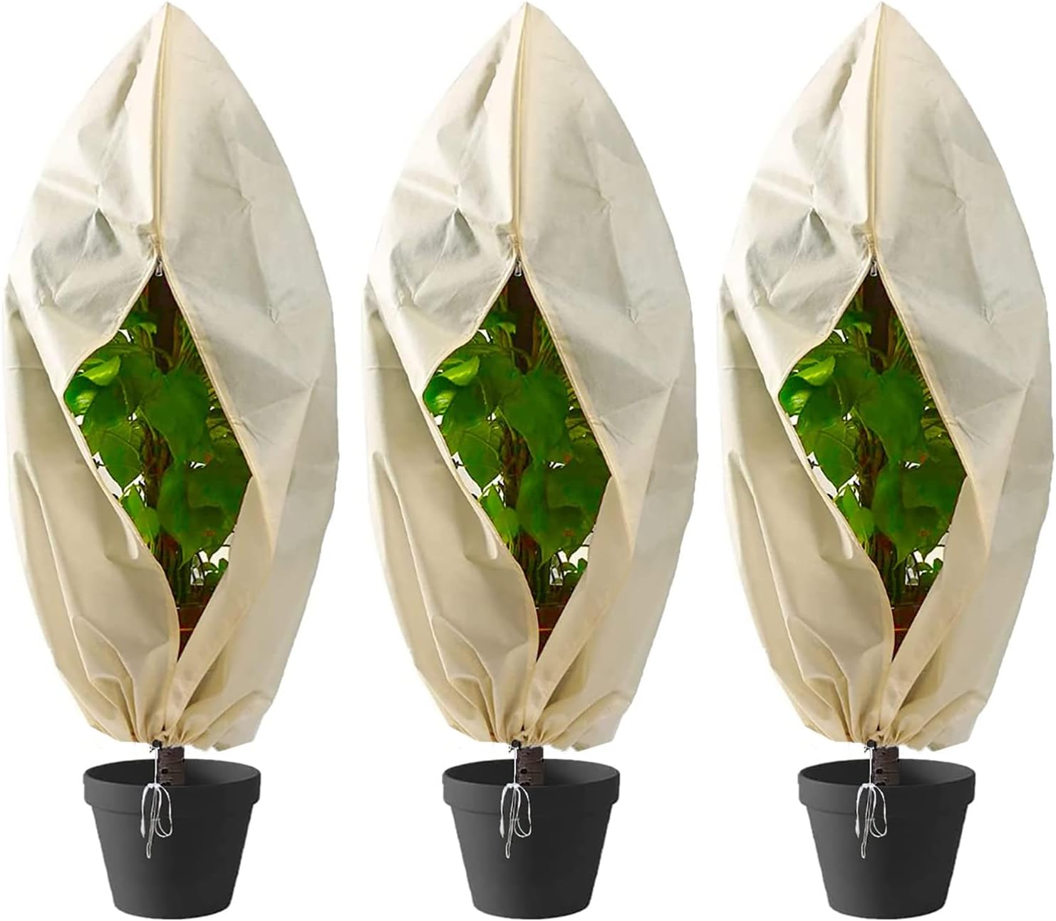 Cubiertas para plantas, protección contra la congelación, 3 paquetes de 31.5 x 47.3 pulgadas, cubiertas de plantas para invierno, mantas de heladas