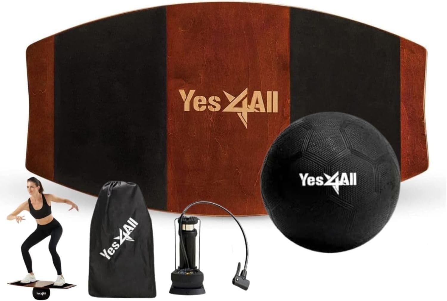 Yes4All Surf Balance Board Trainer- Balance on a Ball – 360 Degree Range of Motion for Advanced Balance Training, Core Strength, Fitness and All