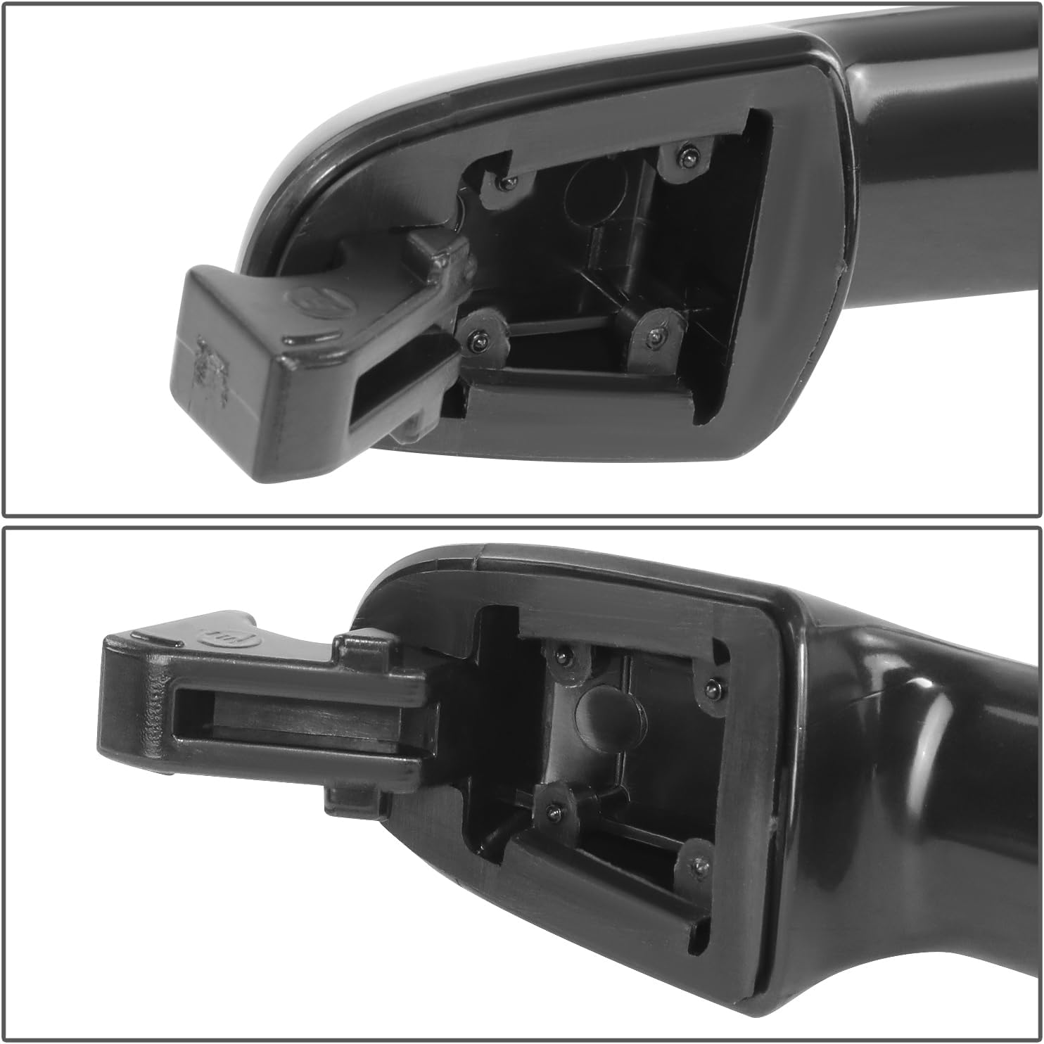 DNA MOTORING Manija de puerta exterior delantera derecha compatible con Kia ForteKoup 09-13, sin ojo de cerradura, negro, OEM-DHO-01247