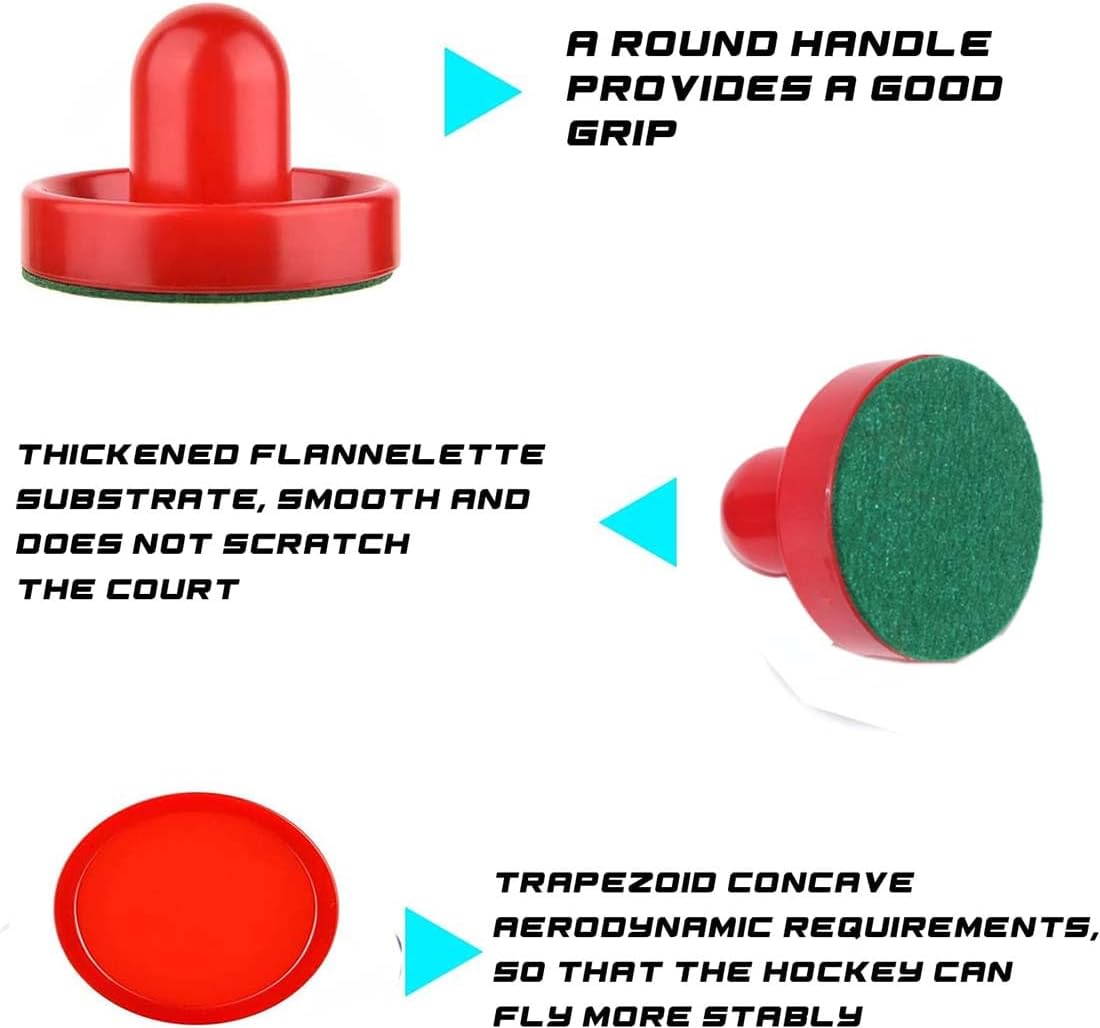 1 Set Red Air Hockey Pushers and Air Hockey Pucks Air Hockey Paddles Hockey Accessories Air Hockey Pucks and Paddles Goal Handles Paddles