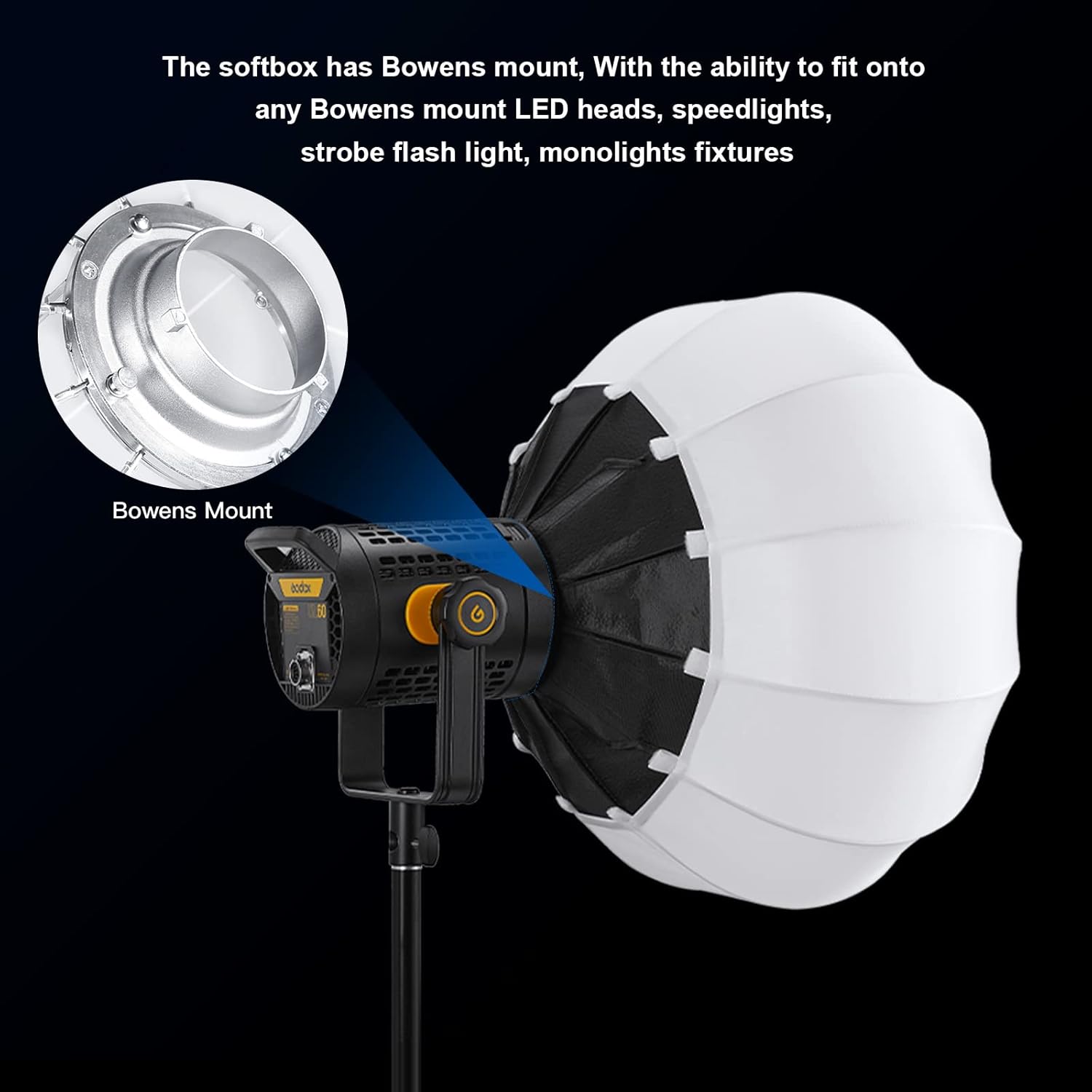 Soonpho Linterna plegable de 25 pulgadas25.6 in Softbox y reflector de luz 5 en 1