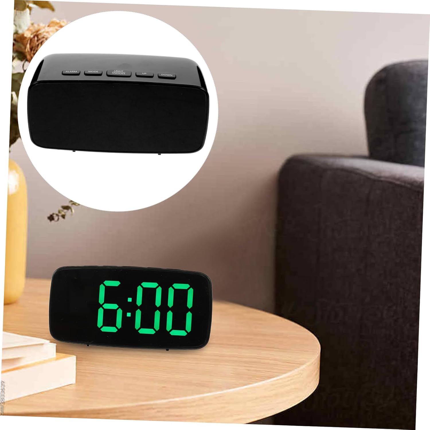 NUOBESTY Reloj despertador electrónico LED Reloj de oficina Reloj digital grande Reloj despertador Digital Reloj eléctrico Alarma Reloj despertador