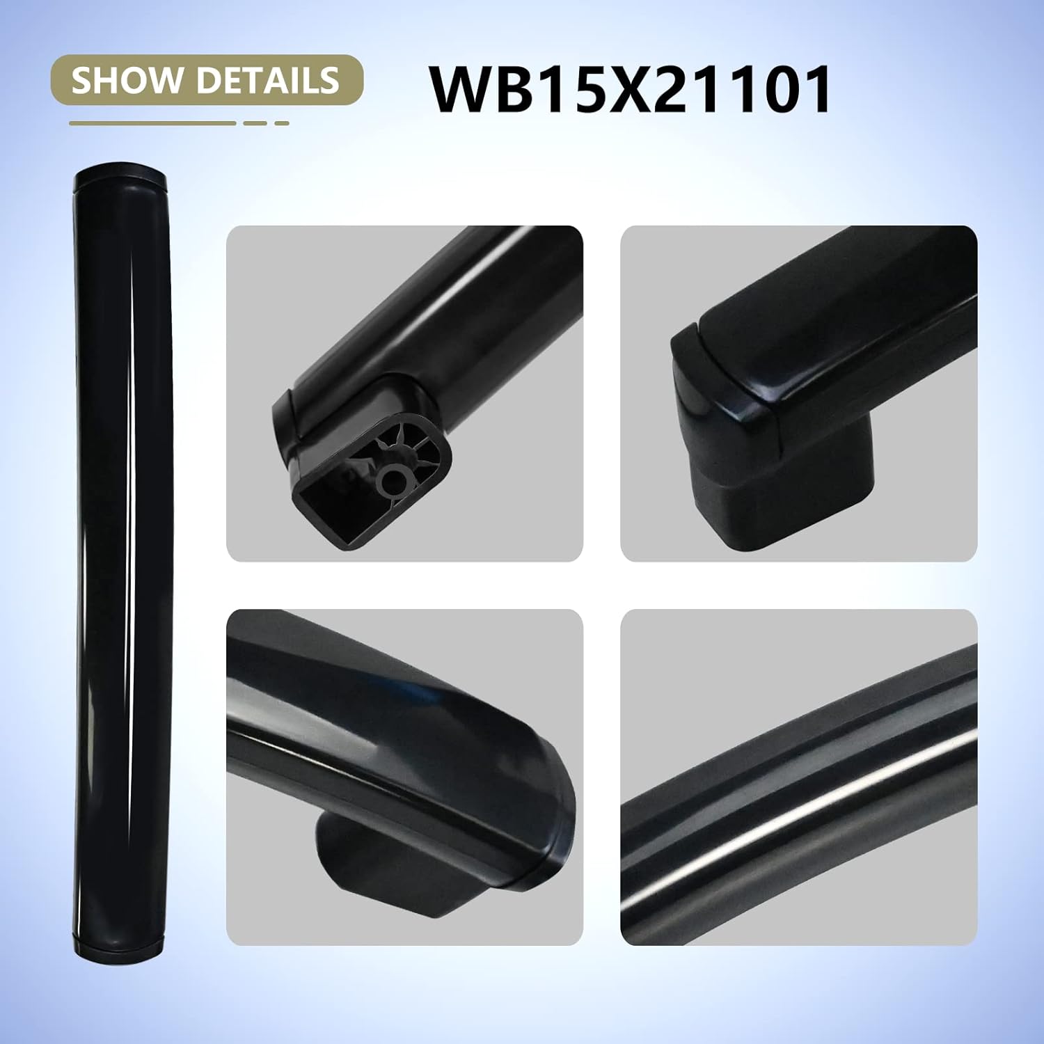 WB15X21101 – Manija de puerta para horno de microondas mejorada compatible con microondas General Electric (GE) (negro)