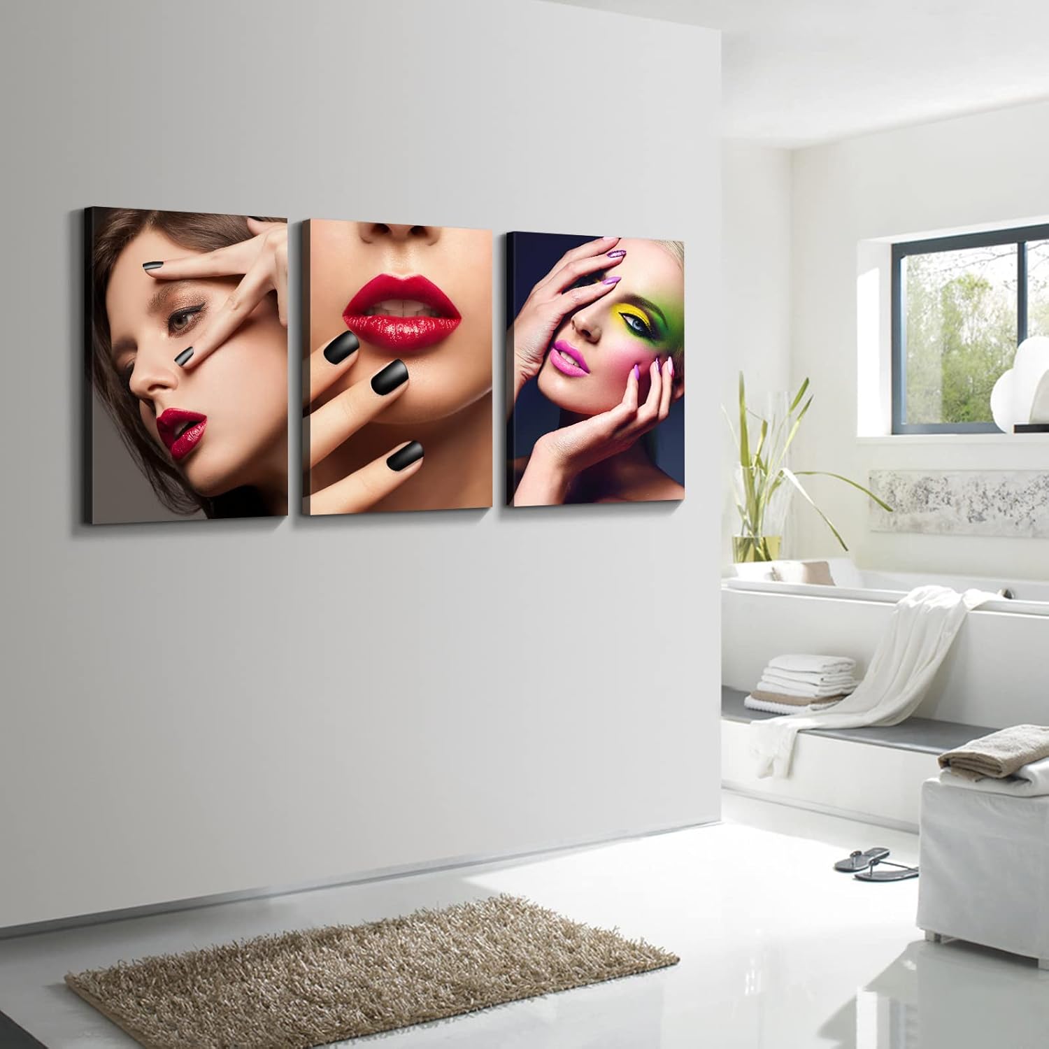 Denozer – Decoración de pared para sala de uñas de salón, lienzo, arte de pared, decoración de cuadros, marco de pintura, póster, manicura,