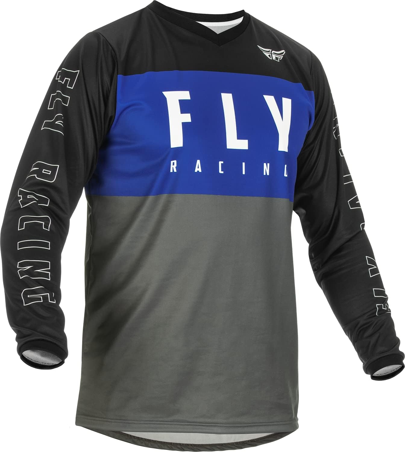 Fly Racing Camiseta juvenil F-16 2022 (azulgrisnegro, juvenil M)