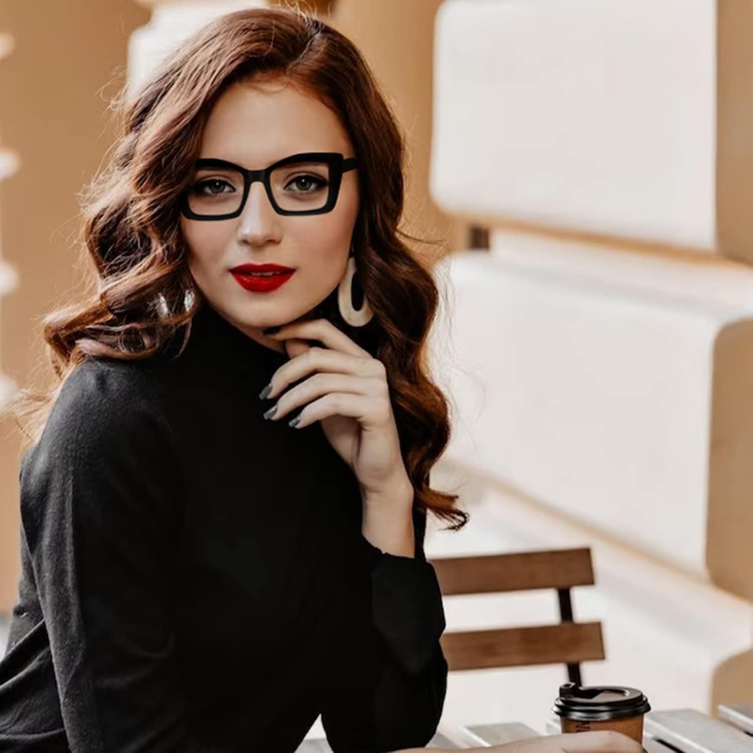 DXYXYO Lentes de lectura cuadrados de gran tamaño para mujer, bloqueo de luz azul, estilo Oprah, marco grueso, lectores con bisagra de resorte