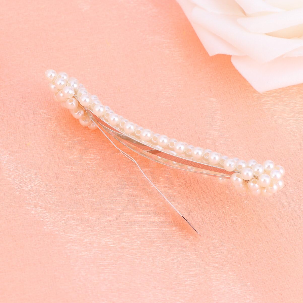 FRCOLOR 2 pasadores para el cabello con brillantes, pinzas para el cabello de perlas, perlas, cuentas de cristal, accesorios para el cabello,