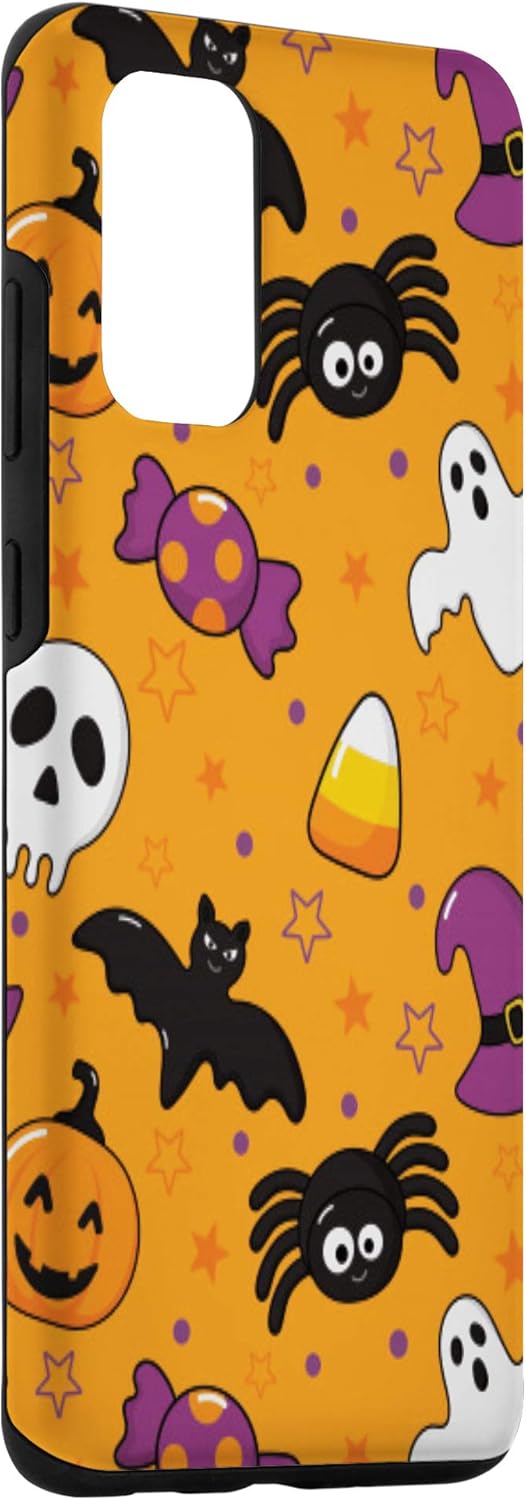 Funda para Galaxy S20+ con diseño de estrellas de calabaza, color negro