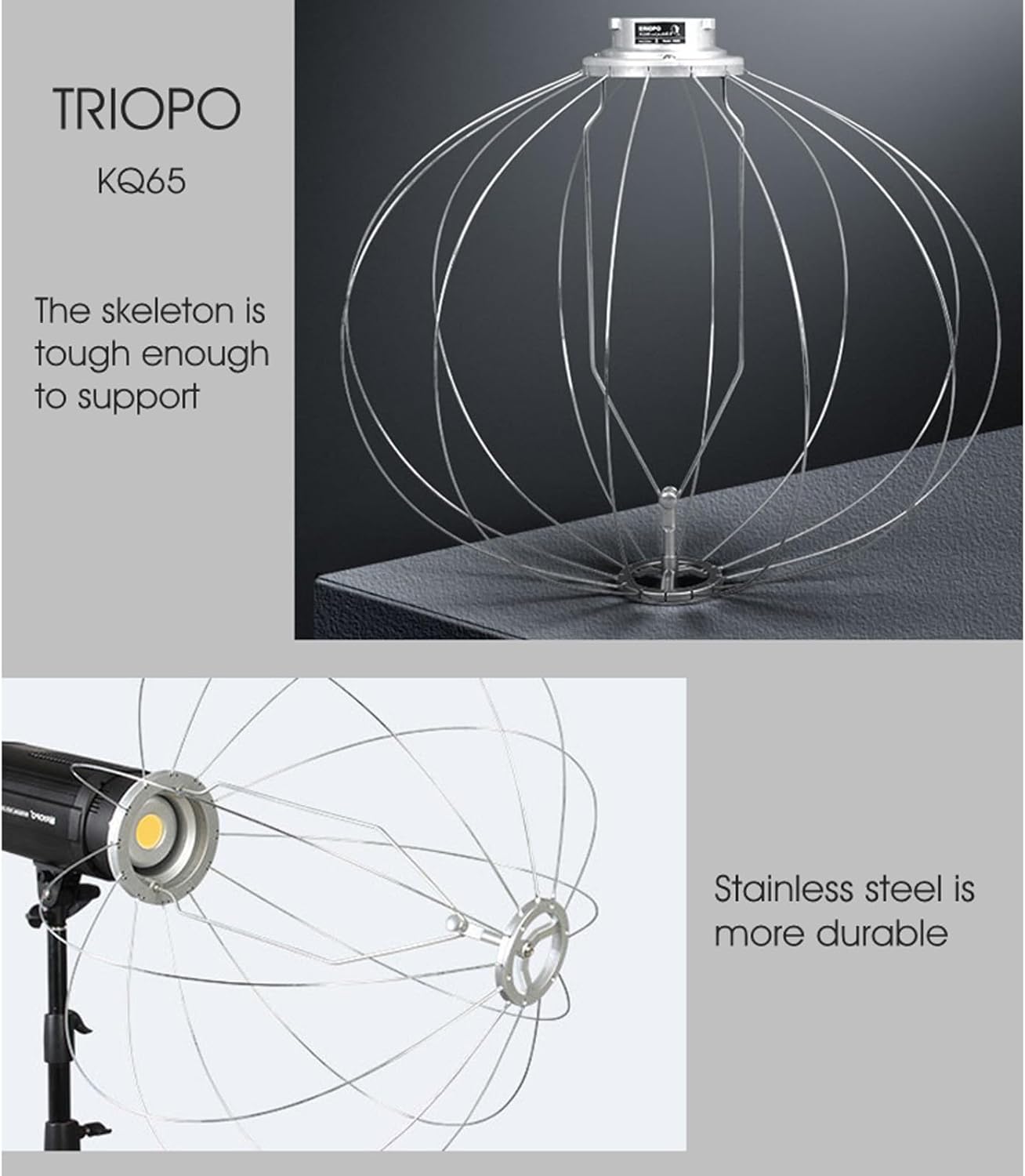 TRIOPO KQ65 – Modificador de luz suave para Aputure 300D Mark II 120D Godox SL-60W VL150 SL150WII FV150 AD200PRO AD300 AD400PRO AD600 VL300 L200