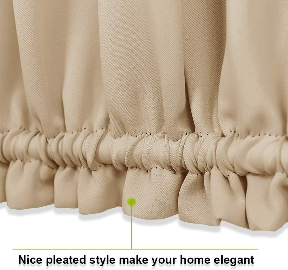 PONY DANCE Persianas para puertas  Paneles opacos para tratamiento de ventanas, cortinas sólidas de alta resistencia con bolsillo para barra,