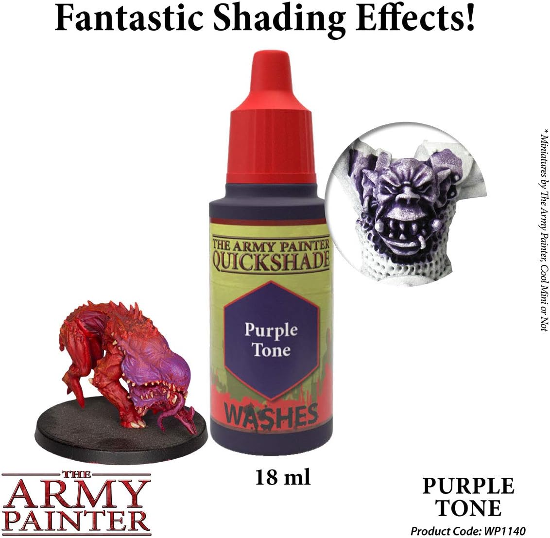 The Army Painter Tinta de tono morado  Lavado rápido  Pintura de lavado a base de agua no tóxica ligeramente pigmentada para juegos de rol de mesa,