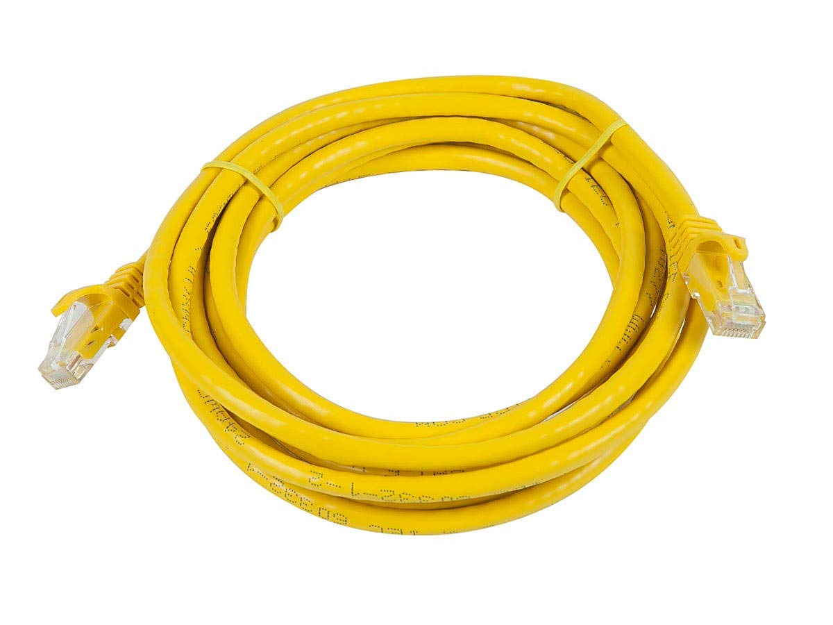 Monoprice – Cable de red de cobre desnudo, 6 metros, serie FLEXboot 24AWG Cat6 550 MHz, UTP Ethernet, gris (109786), Amarillo
