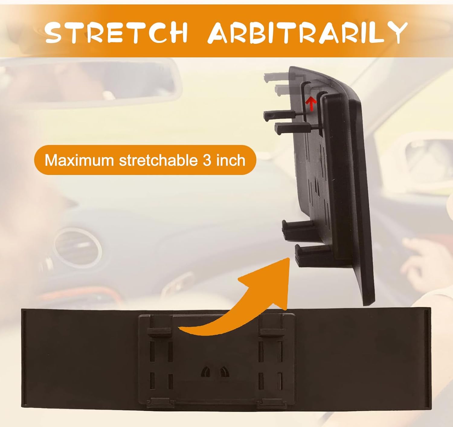 Espejo retrovisor para automóvil, retrovisor panorámico interior de 11.4 pulgadas, espejo retrovisor auxiliar panorámico con clip, superficie