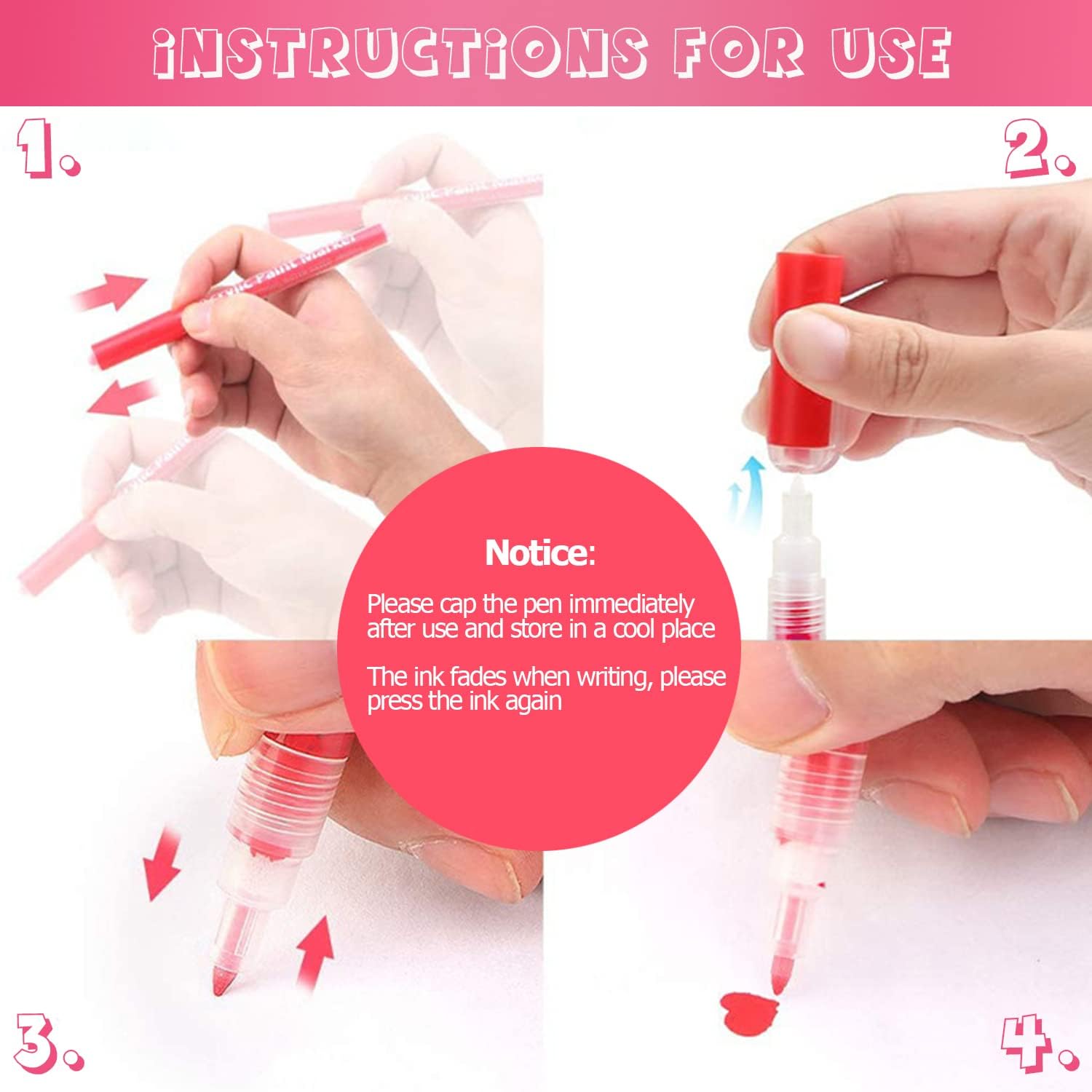 SMOOTHERPRO Marcadores de pintura acrílica, pintura de roca, 18 colores, bolígrafos a base de agua, punta extrafina de 0.028-0.118 in, para niños y