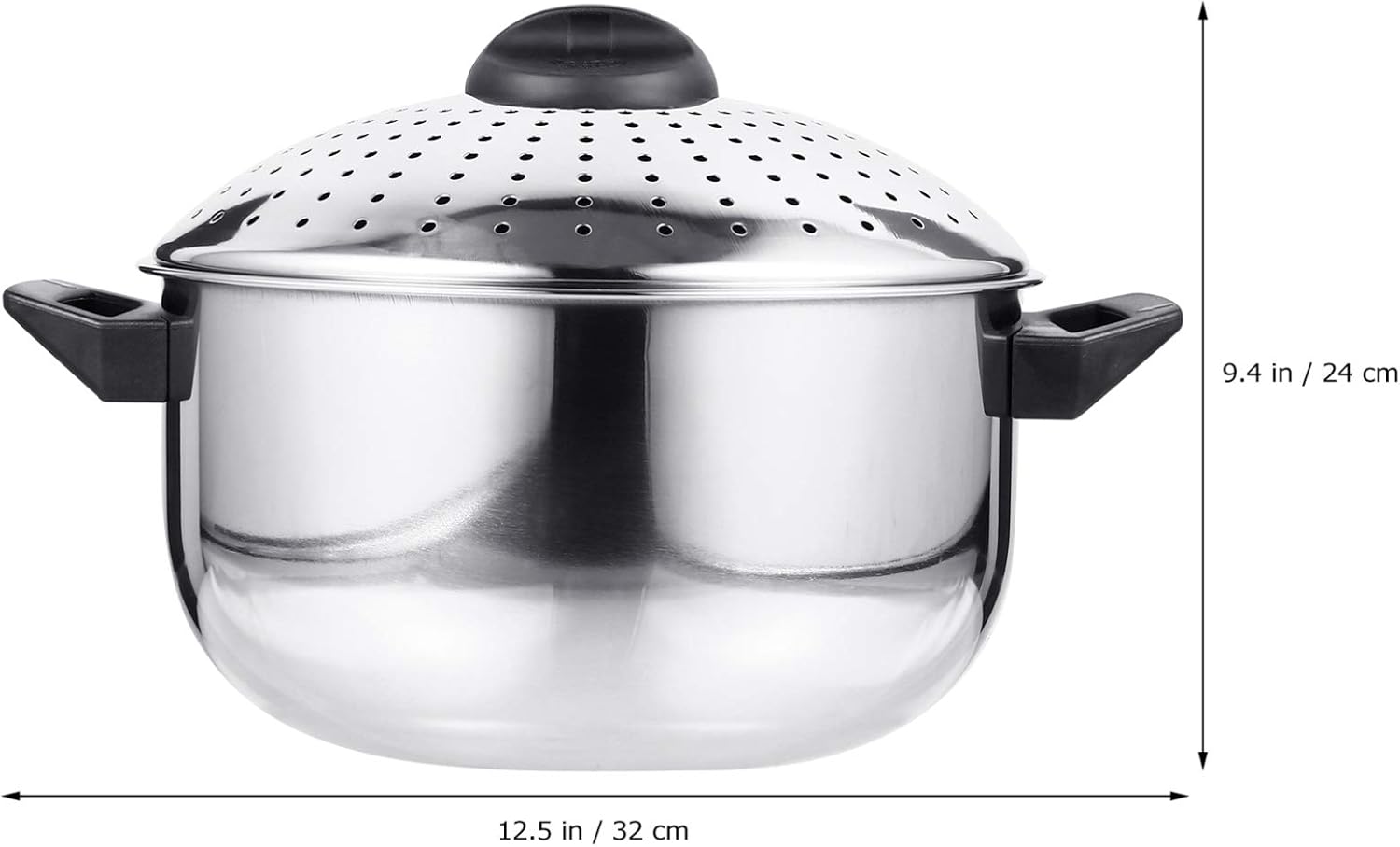 DOITOOL Olla para pasta de acero inoxidable con tapa de colador, olla antiadherente para espagueti, olla de cocina para cocinar pasta, fideos,
