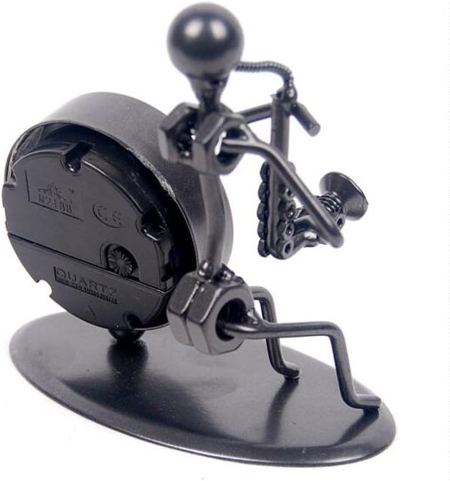 Figura clásica de reloj de músico de hierro vintage antiguo para decoración de escritorio de oficina en casa, regalo (C69 saxofón)