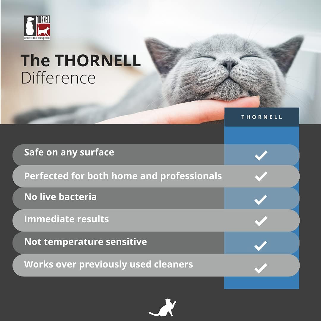Thornell – Spray eliminador de olores de mascotas para gatos, aroma original, 16 onzas, listo para usar, eliminador de olores de orina de gato,