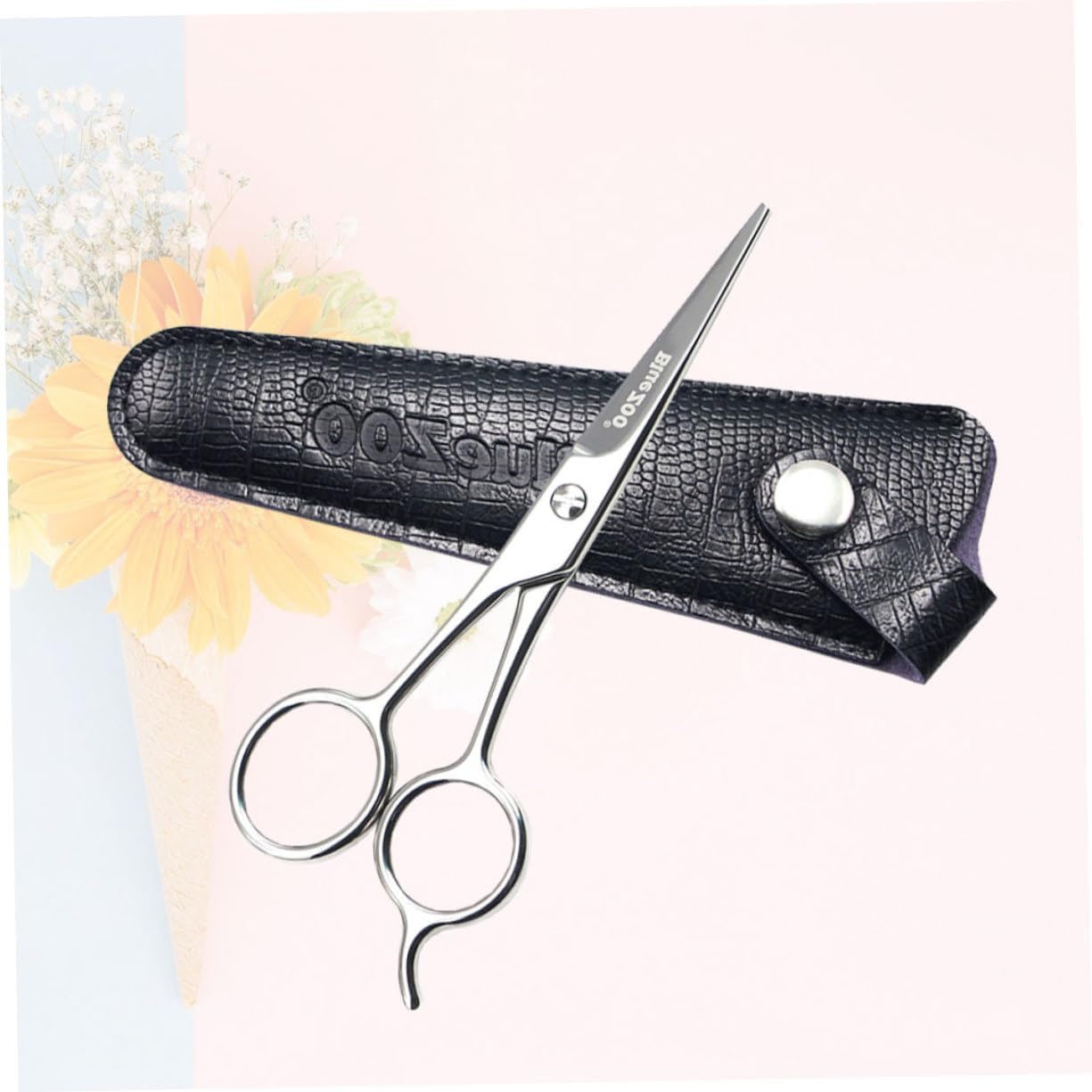 FRCOLOR 2 unids peluquero herramientas de afeitado Tijeras curvadas Tijeras de pelo de oreja Tijeras de cejas Tijeras redondeadas Tijeras Tijeras de