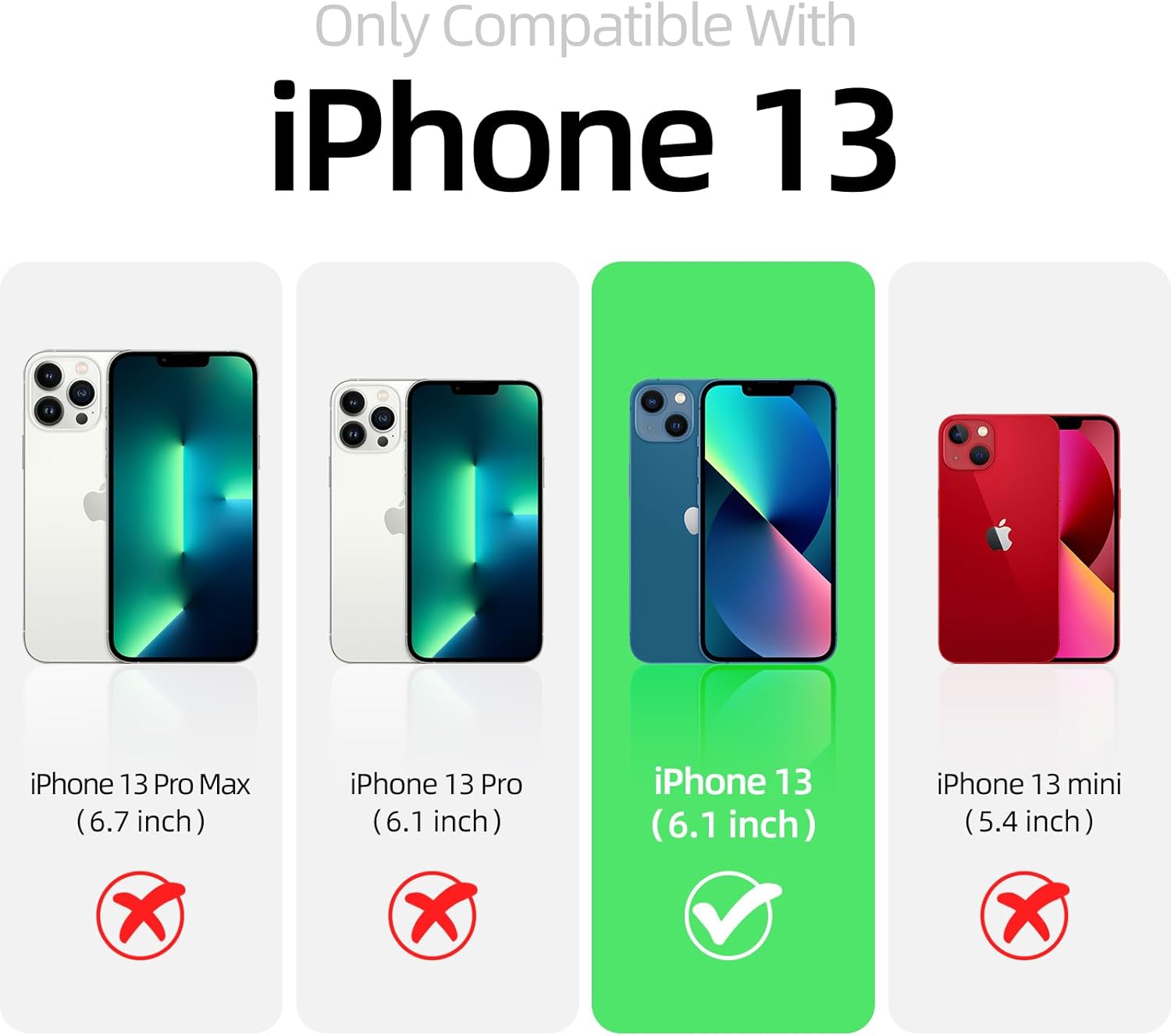 Funda para iPhone 13, funda de silicona a prueba de golpes, 2 protectores de pantalla + 1 protector de lente de cámara capa interior de microfibra