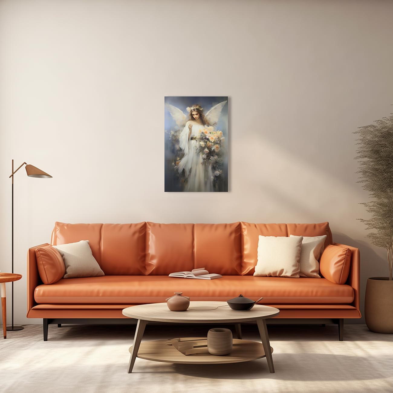 QIXIANG Imágenes de ángel para pared, lienzo abstracto de ángel con alas de ángel, impresiones vintage para decoración de oficina y hogar (12.00 x