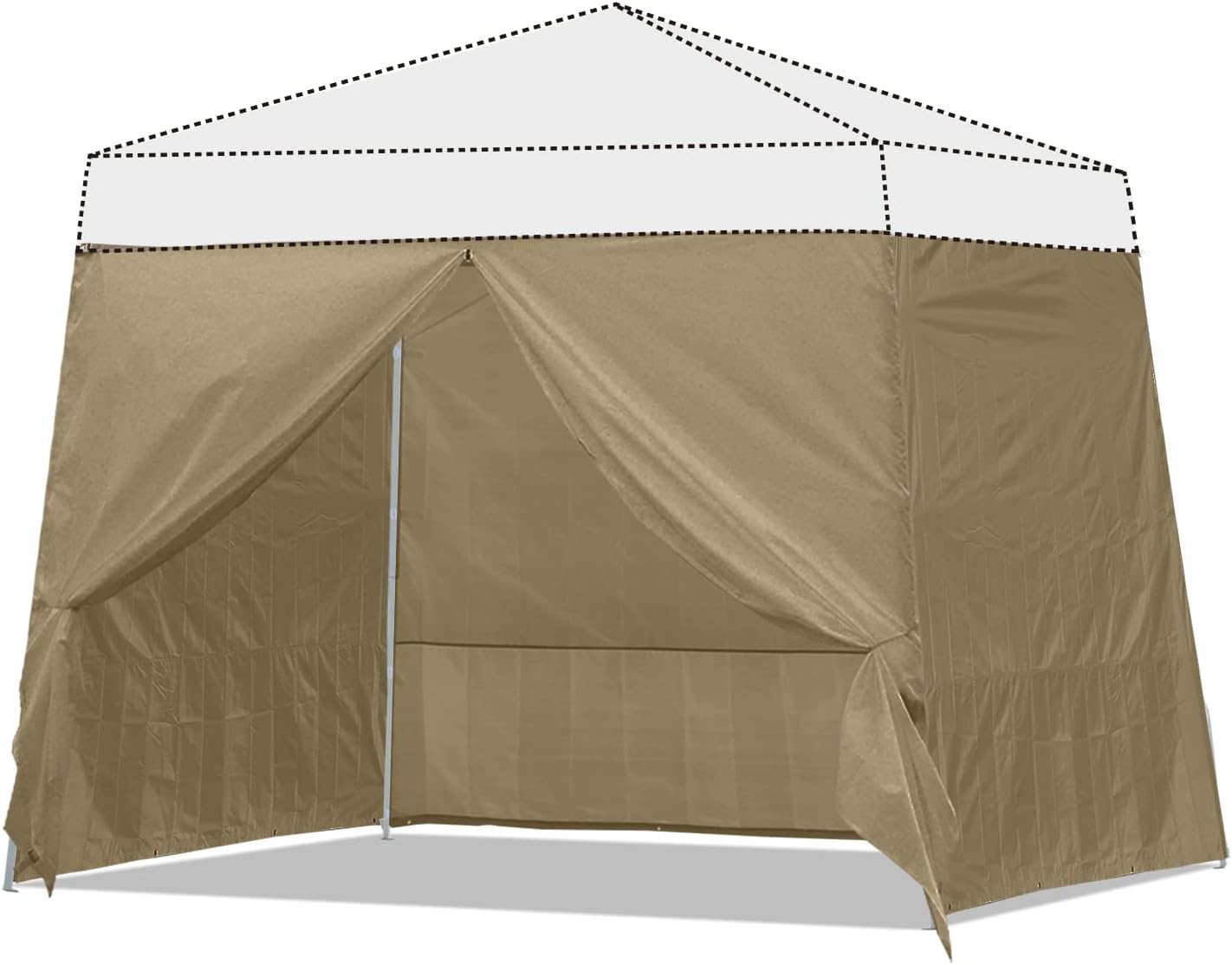 ABCCANOPY Pared lateral de pierna inclinada de 10 x 10 pies basa8x8 pies superior, beige (solo 4 paredes, no incluye marco y parte superior)