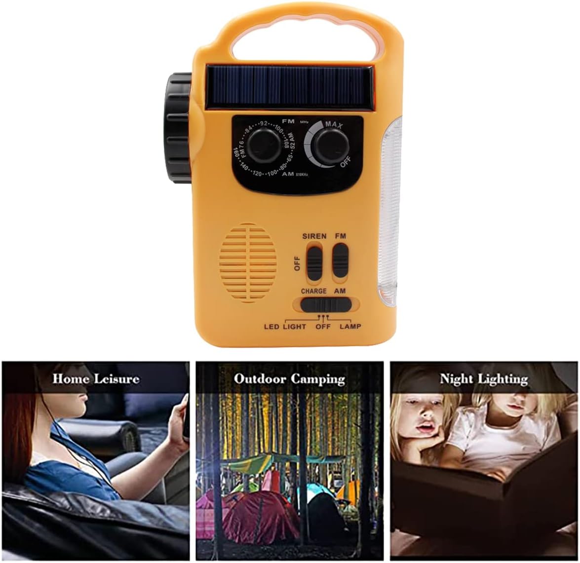 D339 Solar Antorcha Radio Multifuncional Alarma de Emergencia Sonido Teléfono Celular Carga AM FM Radio Generador de Manivela