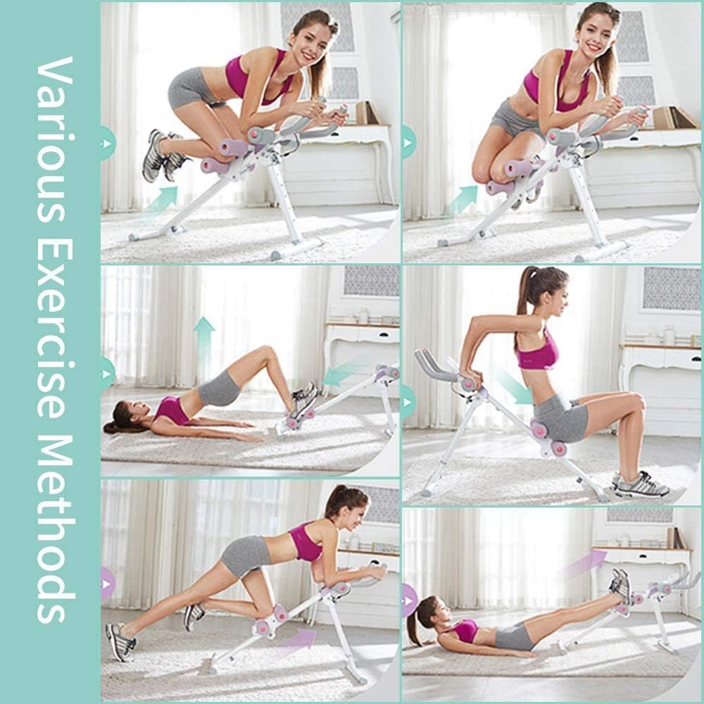 leikefitness Entrenador abdominal de altura ajustable para todo el cuerpo abdominal, máquina de entrenamiento de cintura, tóner de núcleo, piernas,