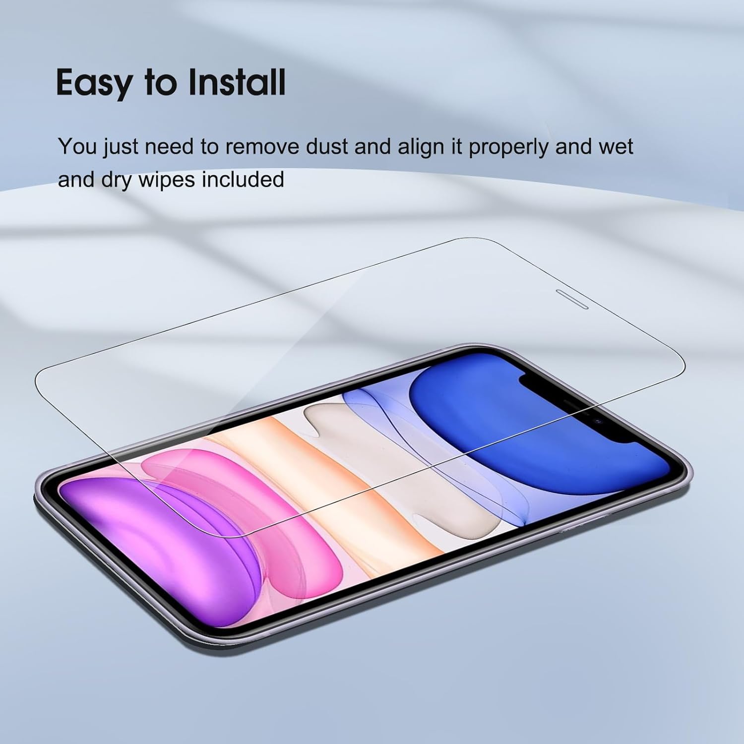 Paquete de 3 protectores de pantalla para iPhone 11XR de 6.1 pulgadas, dureza 9H, resistente a los golpes, vidrio templado HD Ultra Clear
