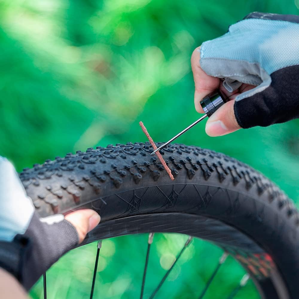 40 piezas para 2 tamaños de bicicleta sin cámara Kit de reparación de neumáticos tiras de cuerda de repuesto tapones de 0.059in 0.138in de