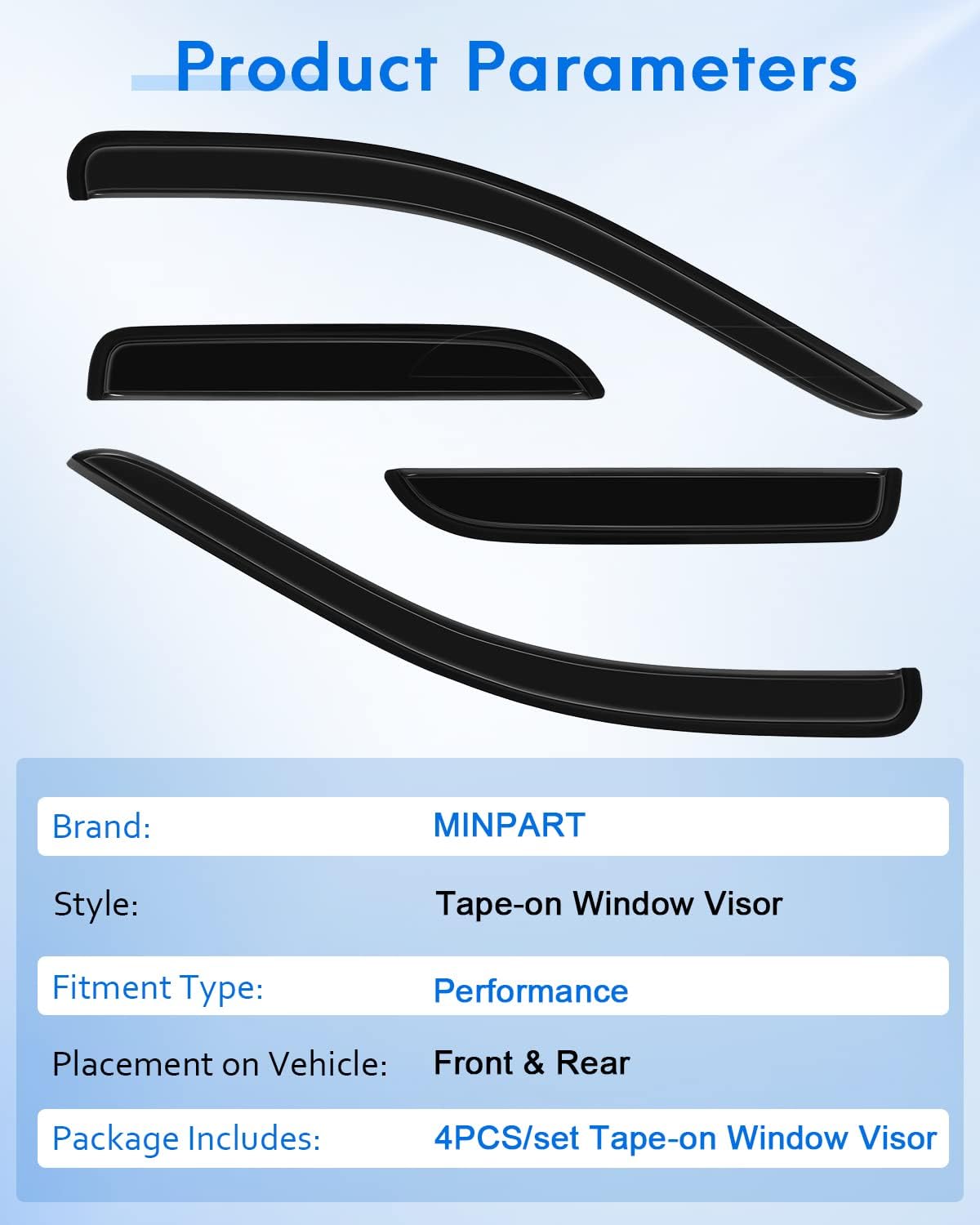 Deflector de ventana lateral, viseras de humo oscuro, protectores de lluvia, 4 piezas para Dodge 2002-2008 para Ram 1500