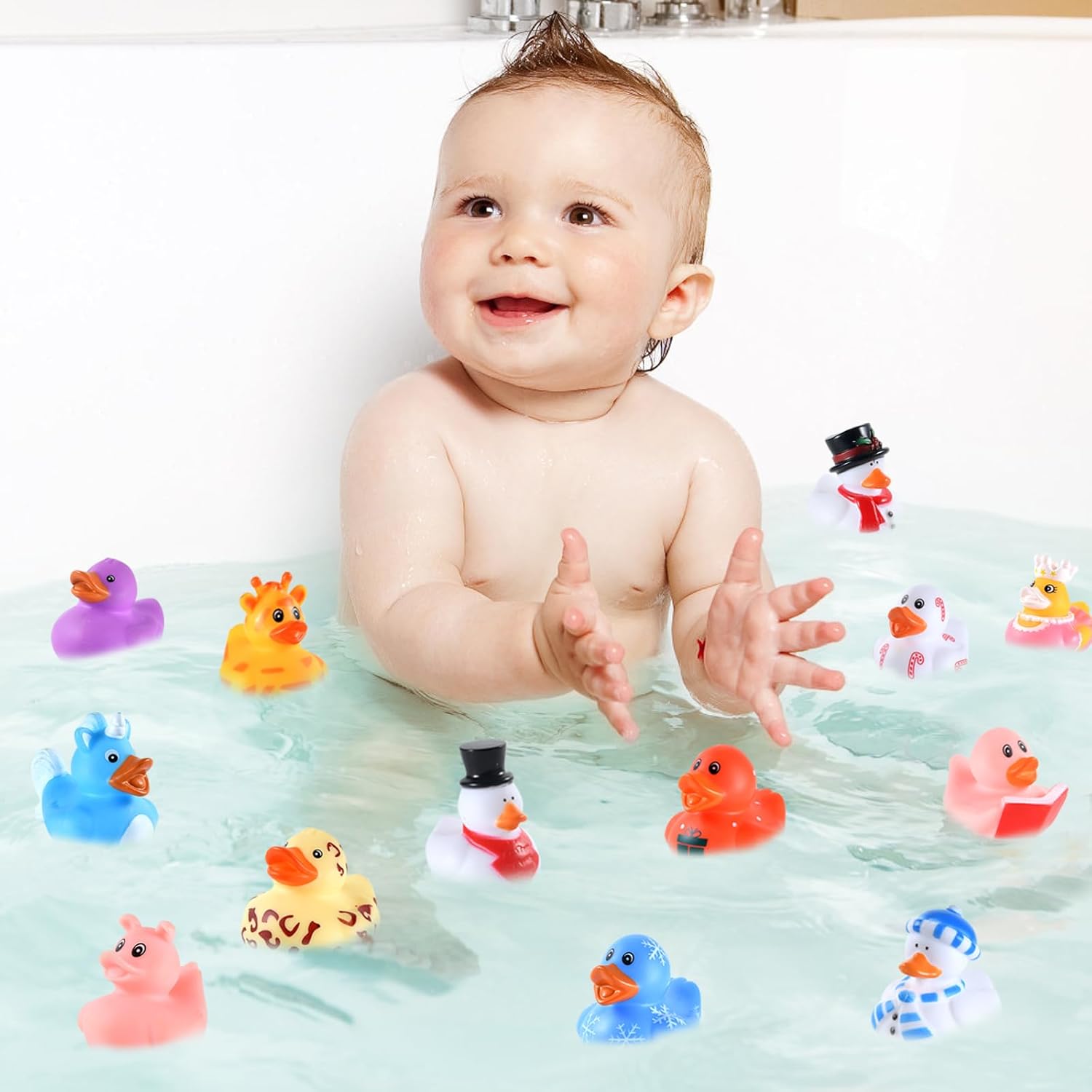 Calendario de Adviento 2023-24 juguetes de patos de goma, calendario de Adviento para niños, calendario de cuenta regresiva de Navidad de 24 días,