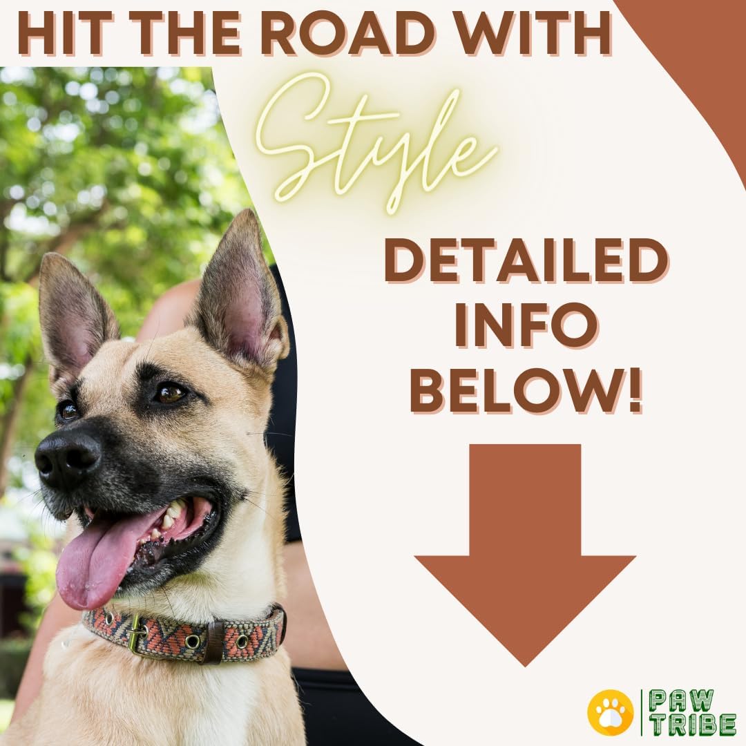 Collar occidental para perros, diseño bordado de cuero para perros pequeños, medianos y grandes, diseño azteca del suroeste para perros machos y