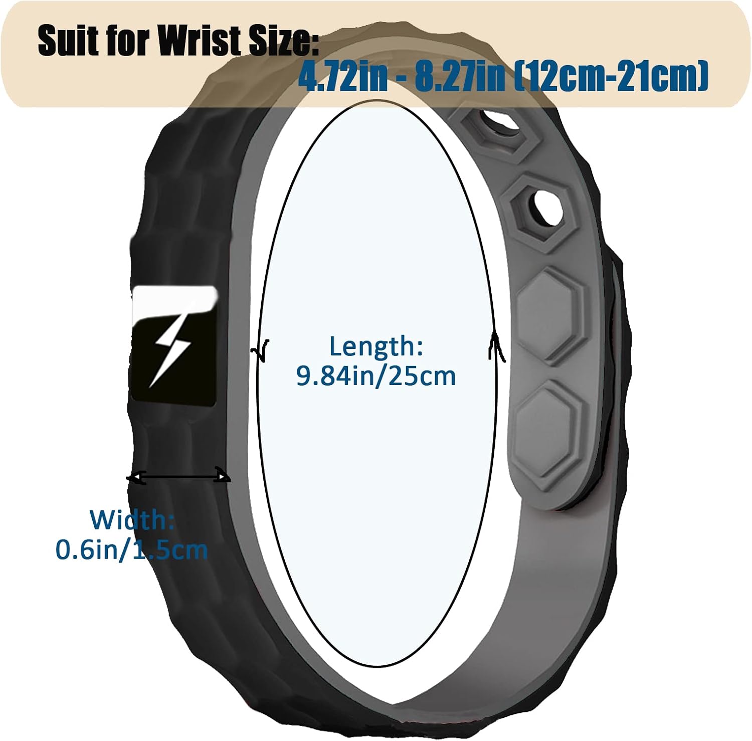 Anti Static Wristband, Black Sport Power Balance Silicone Bracelet, Anion Germanium Winter Electrostatic Removal Rubber Wrist Strap for Men Women