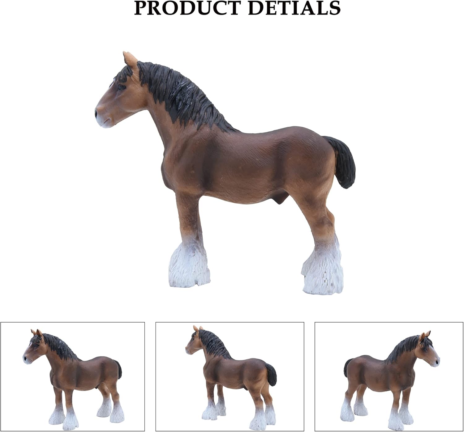 MODEBESO Juego de figuras de animales realistas, figuras de caballos, figuras de caballo pintadas a mano, juguete educativo, decoración de tartas,