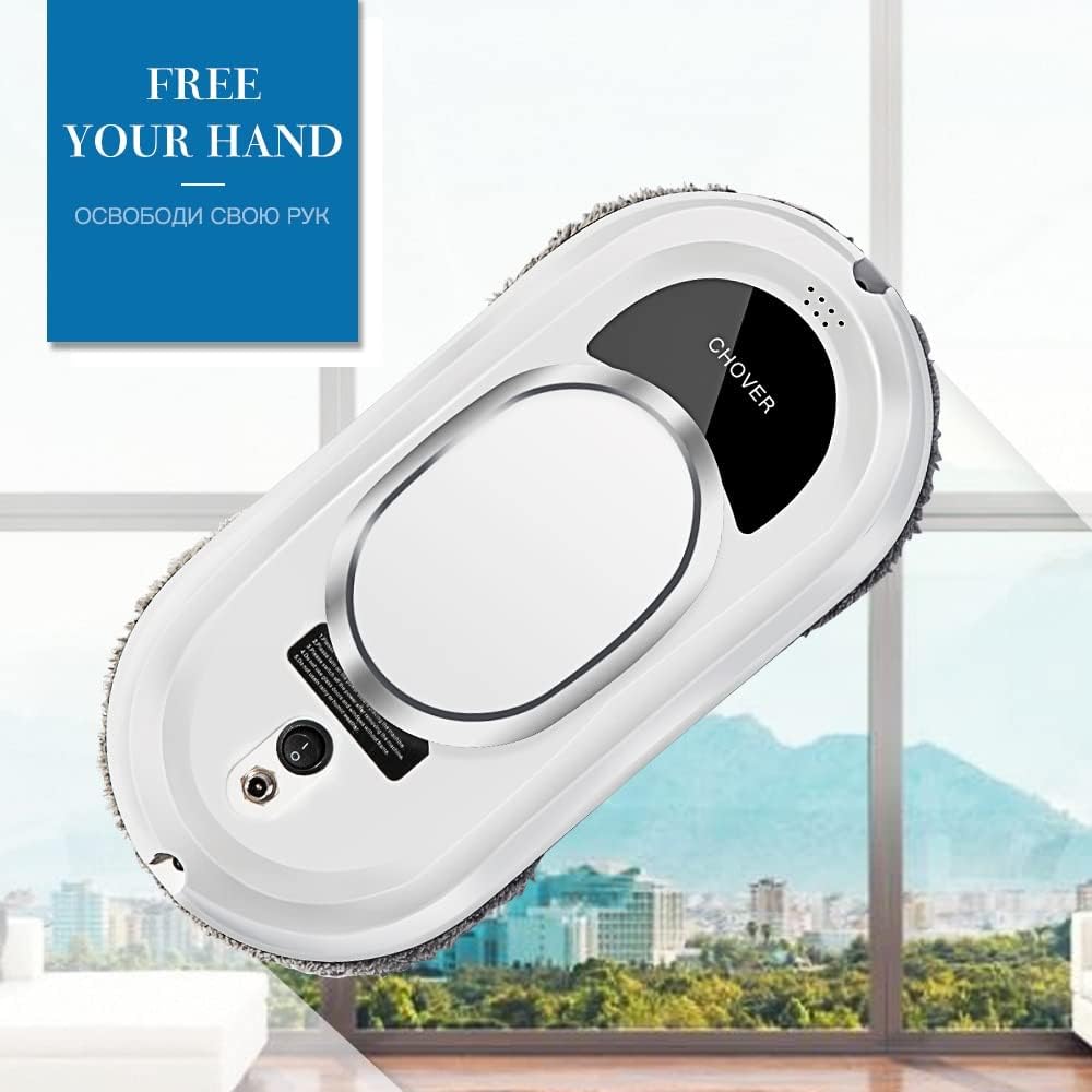 CHOVERY – Aspirador de ventana, robot de limpieza al vacío con 5600 Pca, batería inteligente anticaída y apagado con control remoto para ventanas,