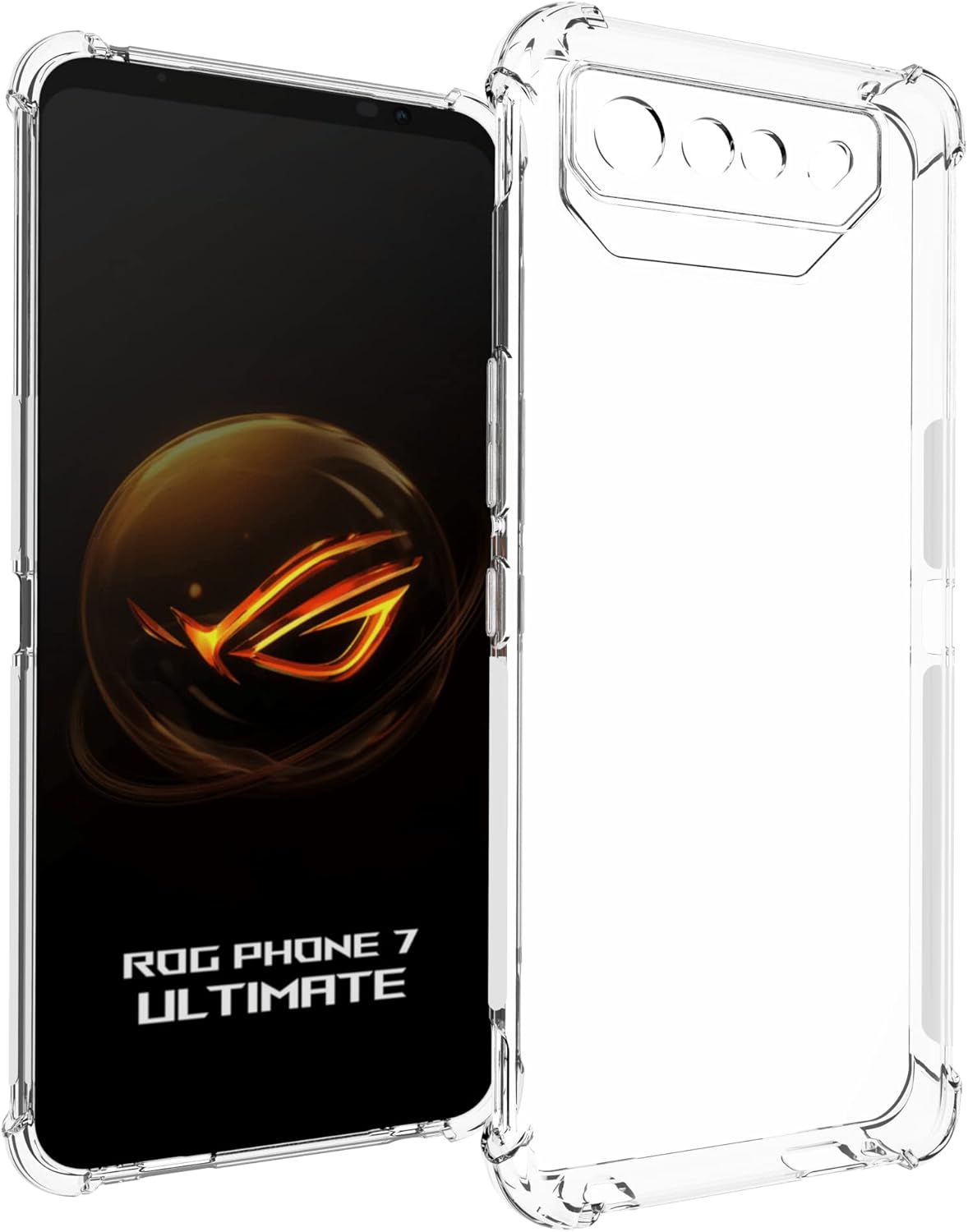 Funda para ASUS ROG teléfono 77 Ultimate Clear TPU cuatro esquinas cubierta protectora transparente suave