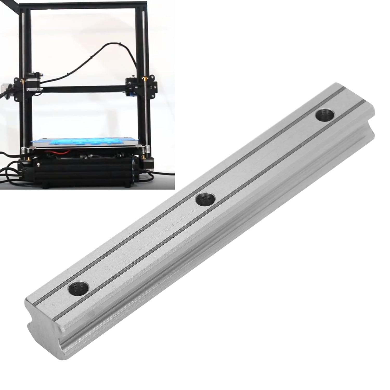 Carril de guía lineal, 7.874 in, productos de movimiento para proyecto de bricolaje de máquina CNC, optimización de transmisión mecánica