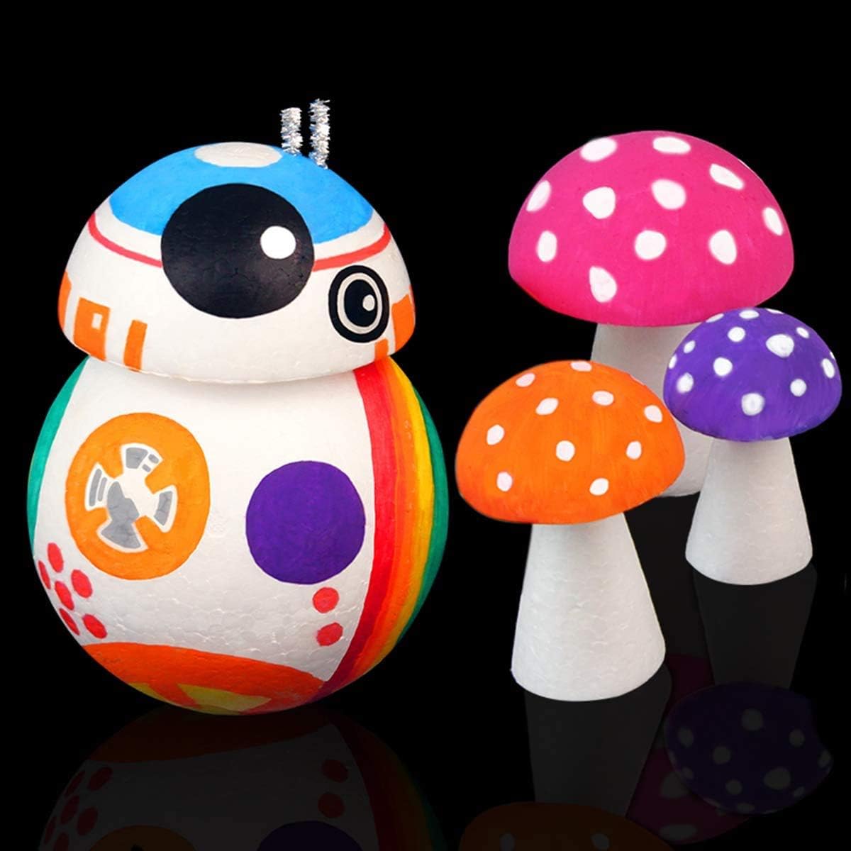 Crafare Bolas de espuma para manualidades de 4 pulgadas, color blanco, 24 piezas para manualidades de primavera, bolas de espuma de poliestireno