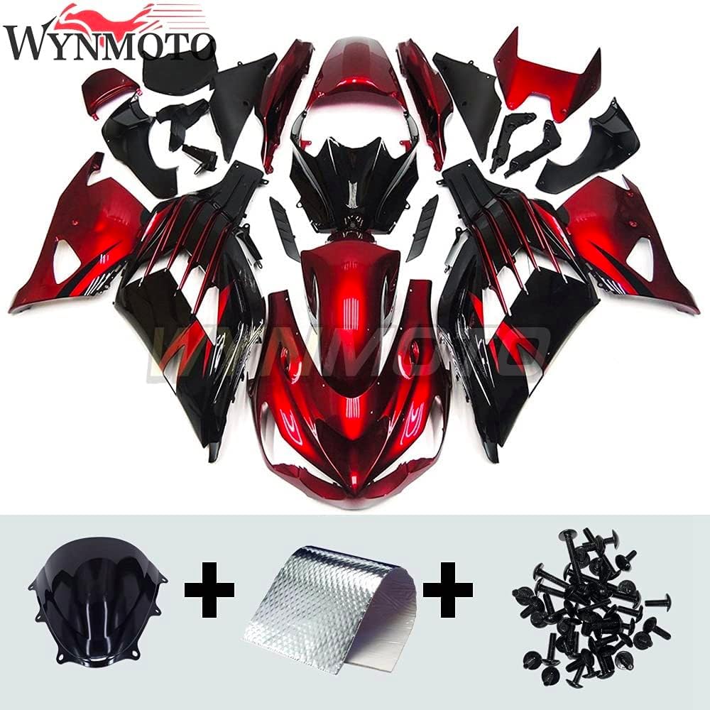 Kit completo de carenado de motocicleta de plástico ABS apto para Kawasaki ZX14R NINJA 2012-2019 ZX-14R 13 14 15 16 17 18 Kit de carrocería de molde