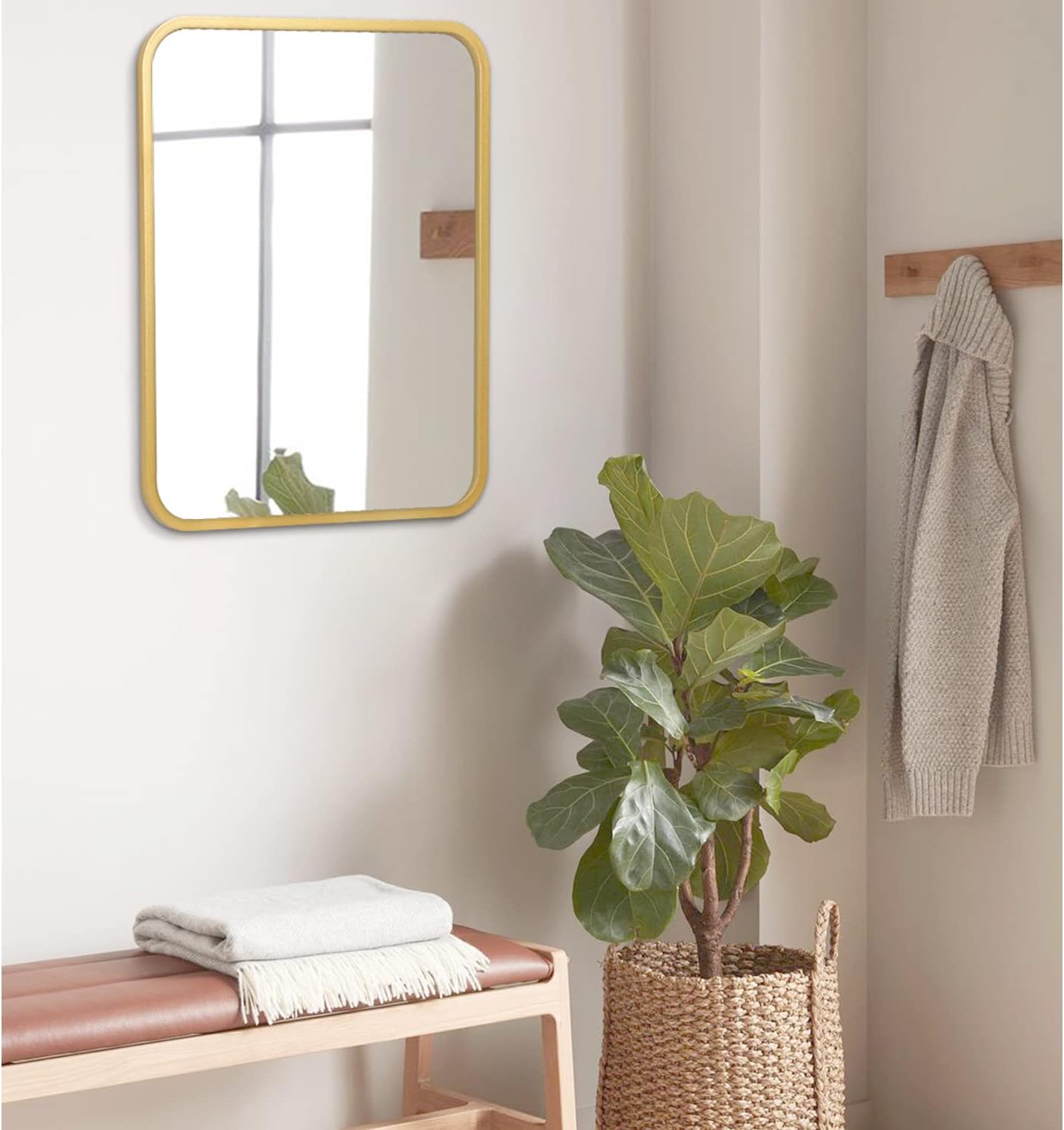 AOAOPQ Espejo de pared rectangular para colgar u horizontal, espejo decorativo para colgar en el dormitorio, sala de estar, vestidor, casa de campo,
