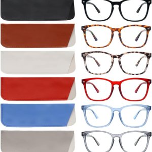 VIDEBLA Paquete de 5 lentes de lectura con bloqueo de luz azul, lectores de bisagra de resorte para mujeres y hombres, anteojos nerd con filtro de VIDEBLA Paquete de 5 lentes de lectura con bloqueo de luz azul, lectores de bisagra de resorte para mujeres y hombres, anteojos nerd con filtro de
