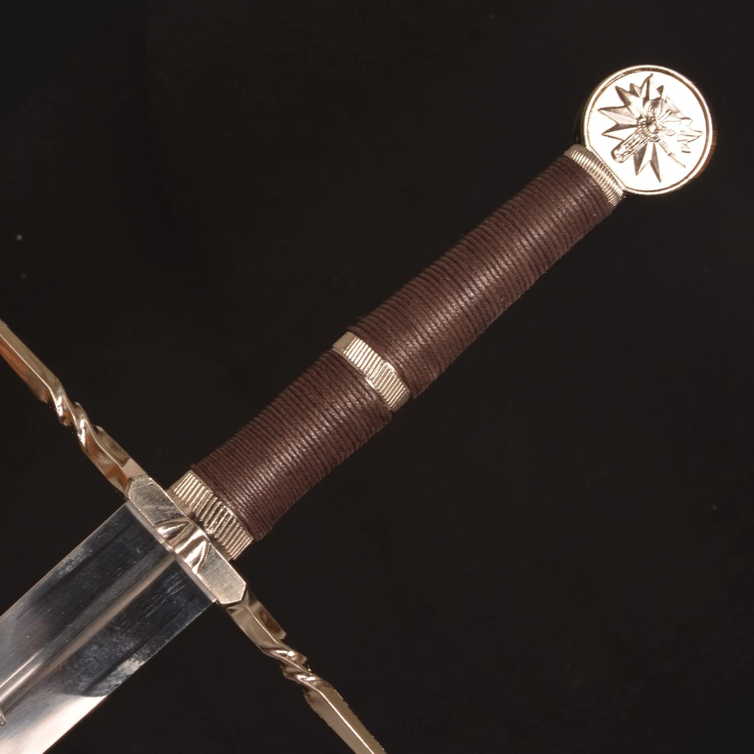 Espada TW de acero al carbono de metal real, juego de cosplay Prop Espada de plata de Geralt, espada de lobo blanco, espada medieval occidental,