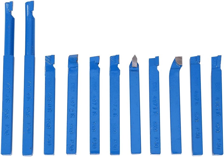 Oubit Juego de herramientas de torno de 11 piezas, 0.31 x 0.31 pulgadas, juego de herramientas de torno de punta de carburo, juego de herramientas