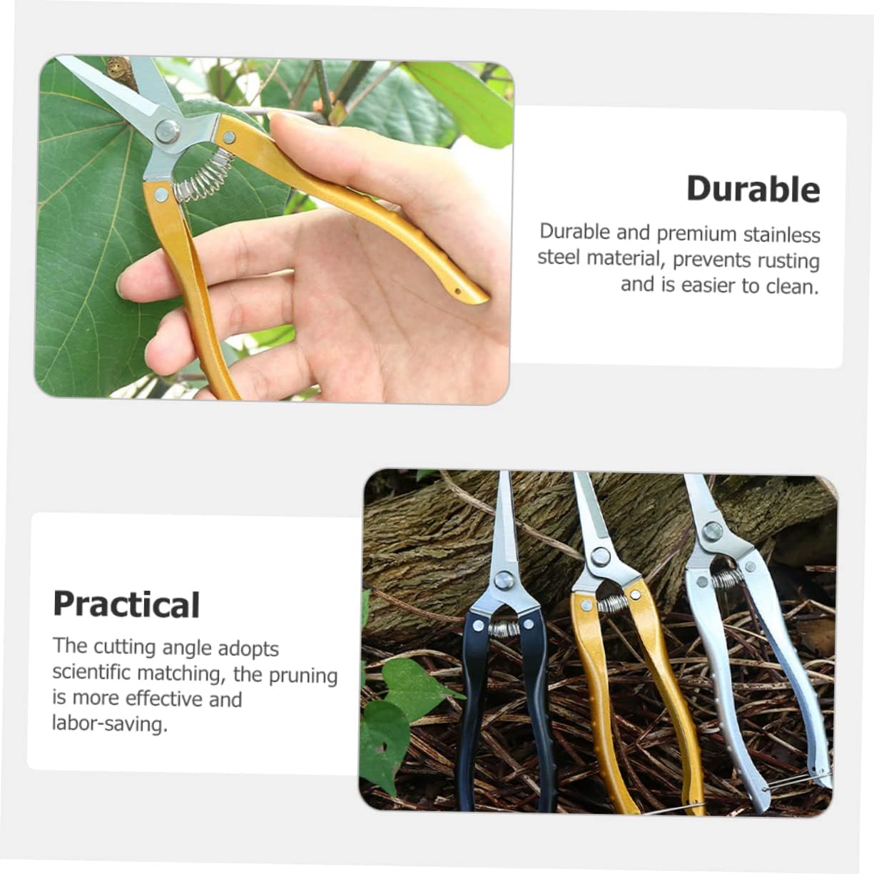 Uonlytech Tijeras de podar de jardín, tijeras de podar, herramienta de eliminación de hojas de rosa, herramienta de eliminación de hojas de espina,