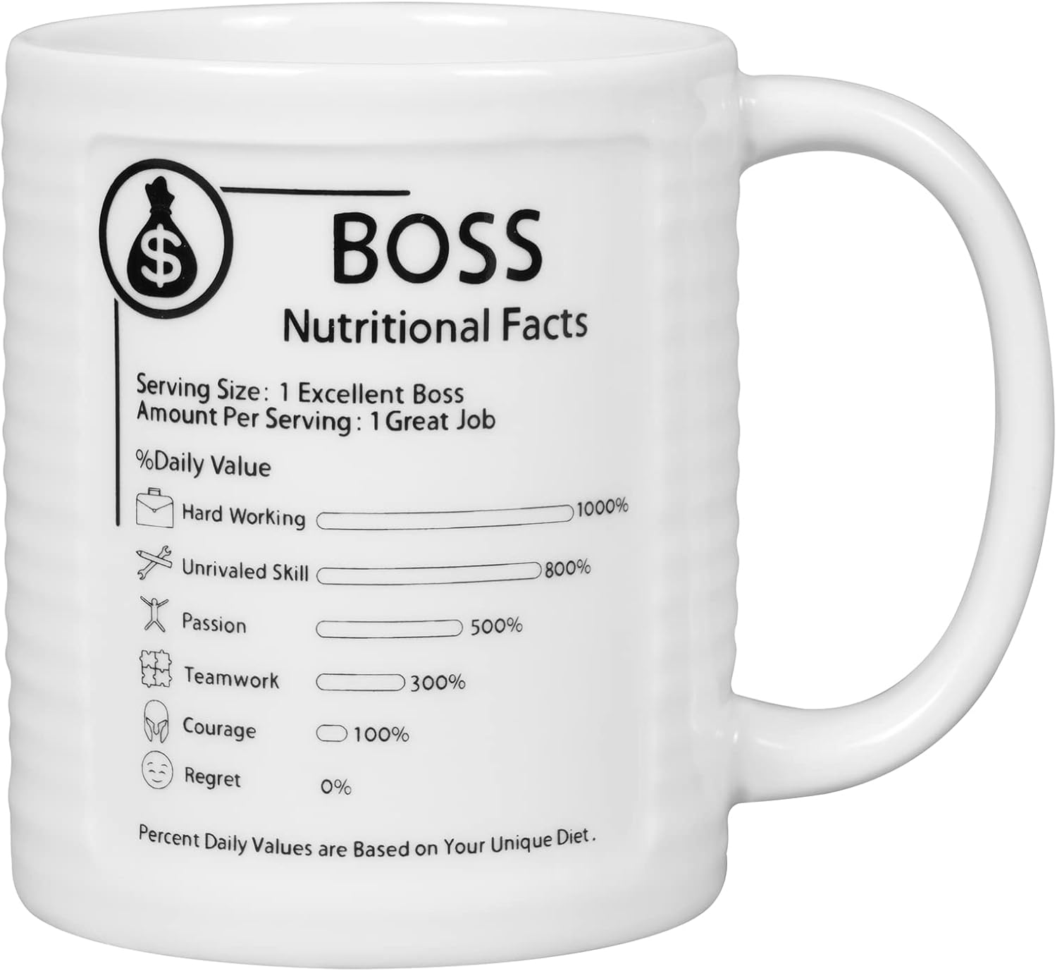SQOWL Taza de café de cerámica con diseño de jefe para papá, mamá, taza de café, cumpleaños, Navidad, vacaciones, inauguración de la casa, regalos