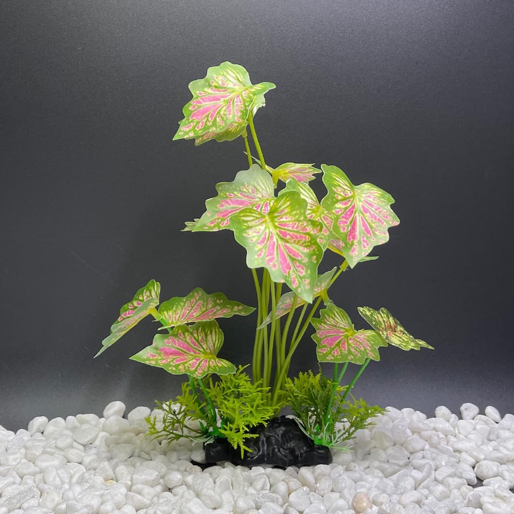 Smoothedo-Pets Plantas de acuario Decoraciones para pecera, 2 piezas, plantas artificiales de plástico, peces de colores, paisajes acuáticos, pieles
